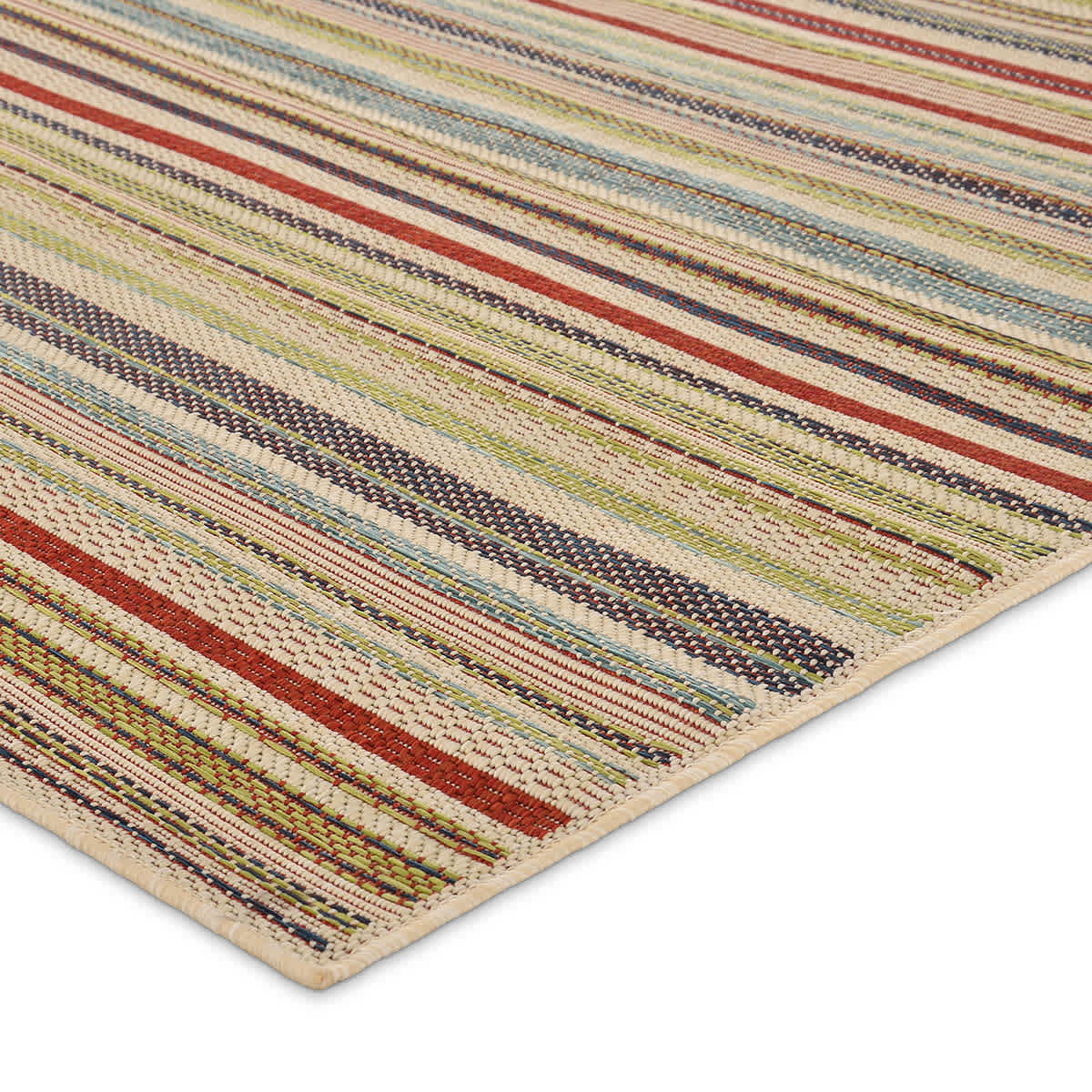 (E531) Magic Multicolor Striped Outdoor Accent Rug, 3x5