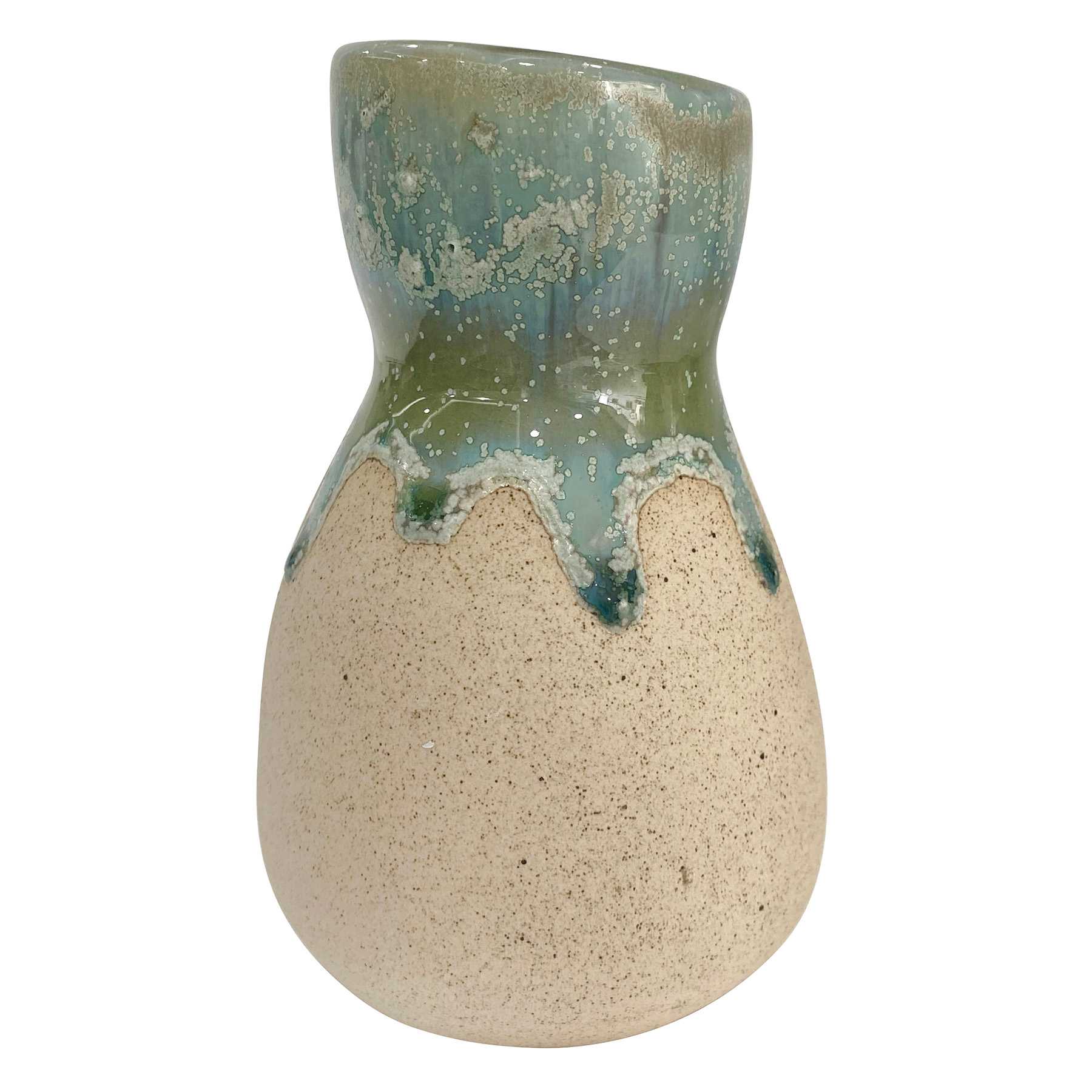 Honeybloom Green Drip Glaze Vase, 6"