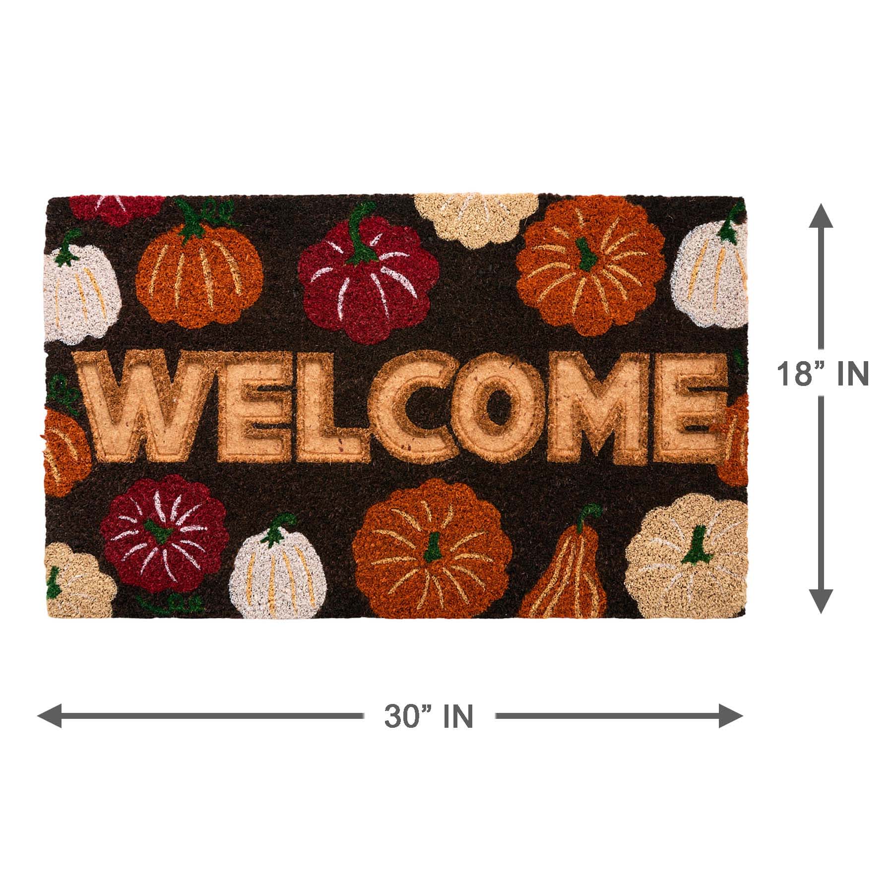 Pumpkins Embossed Printed Coir Mat, 18x30