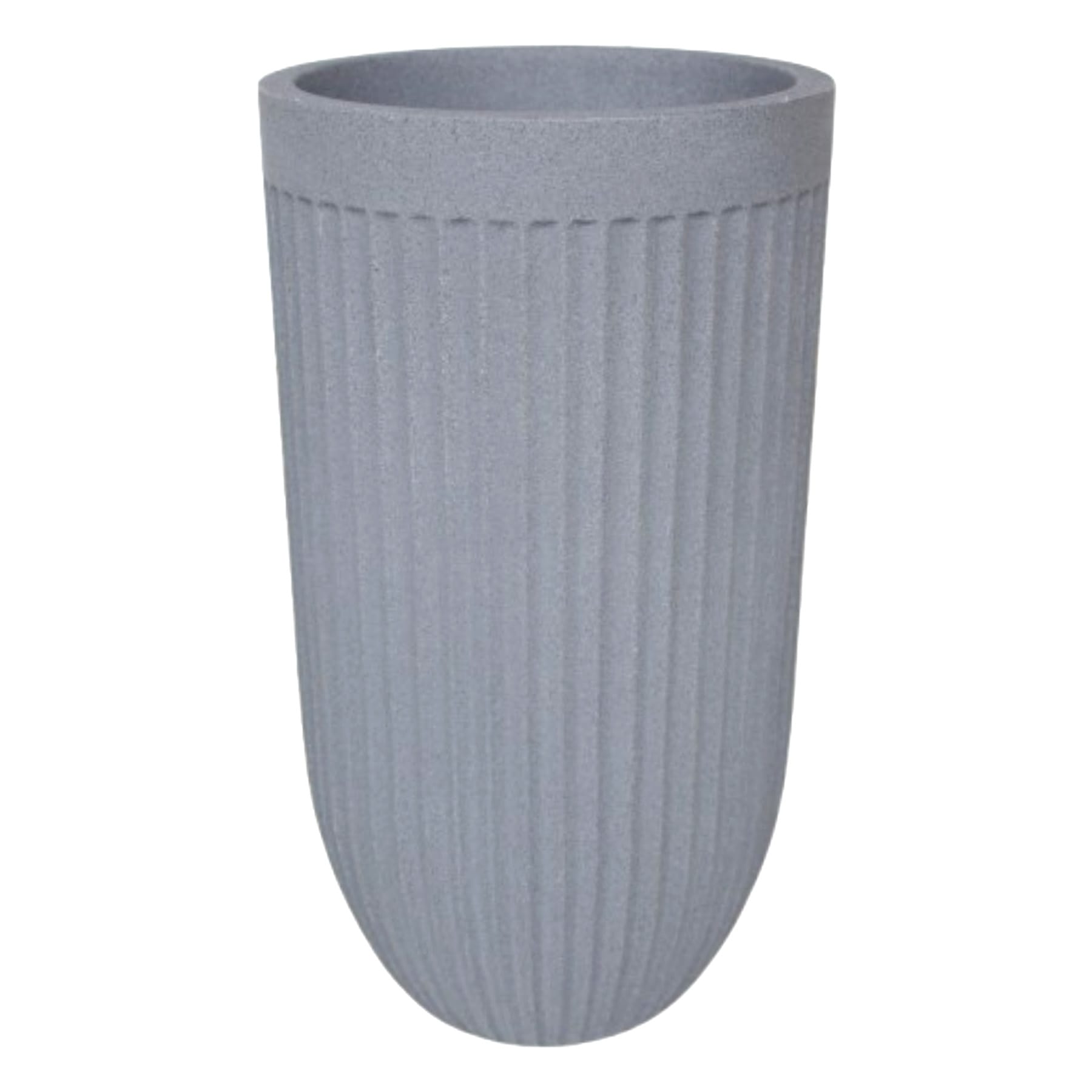 Japi Dark Grey Tall Fluted Outdoor Planter, Large