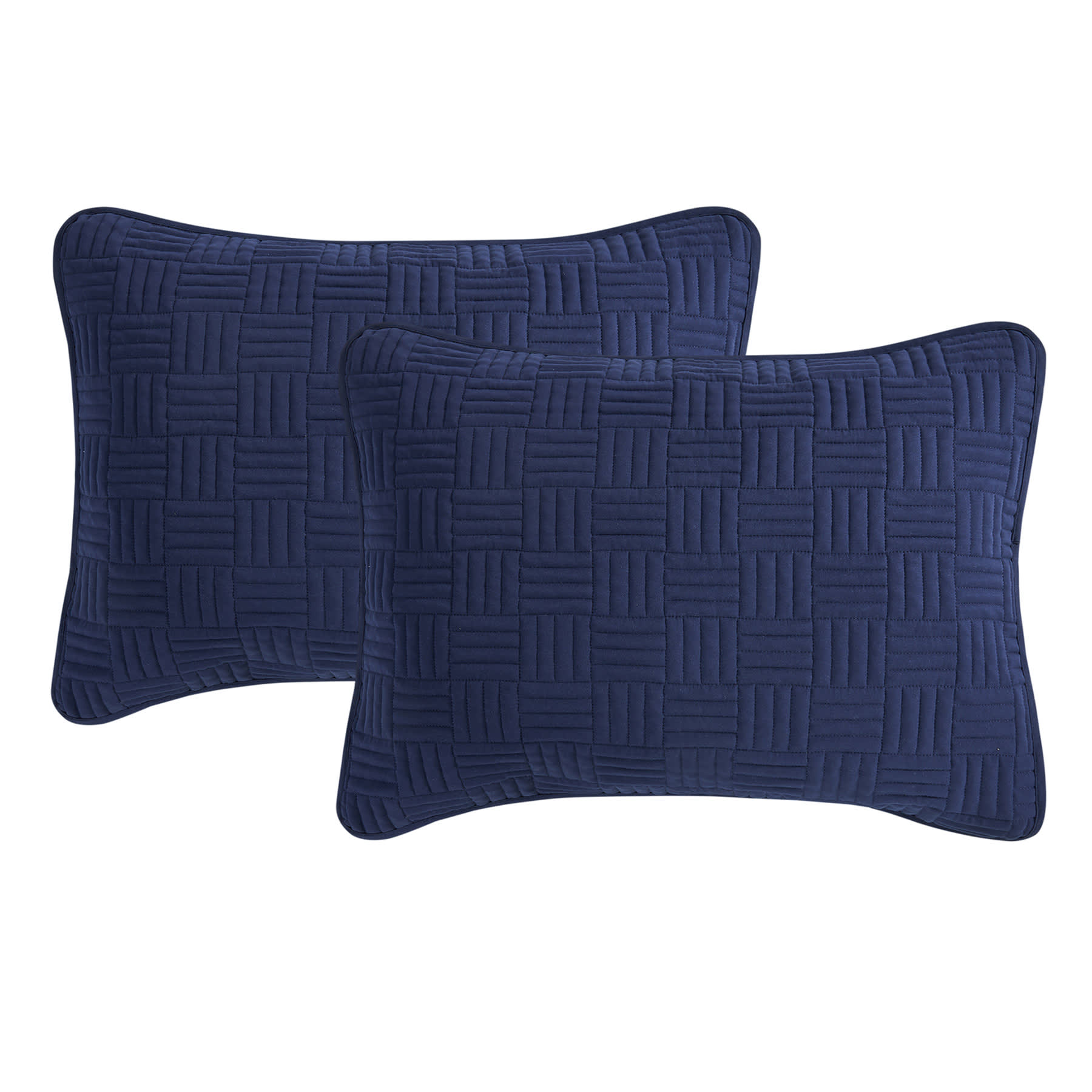 Crosby St. 3-Piece Navy Blue Washed Microfiber Quilt Set, Full/Queen