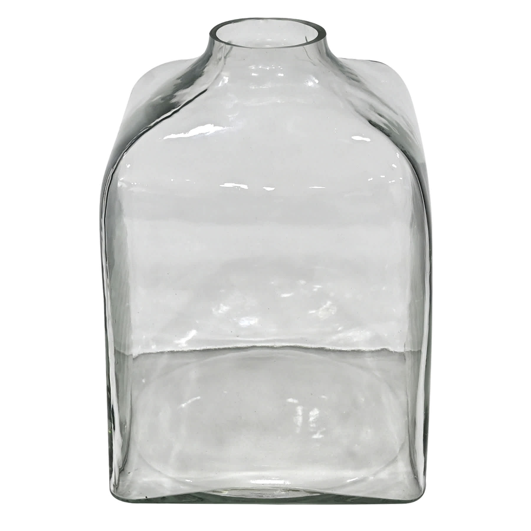 Clear Square Glass Vase, 7.5x10.25