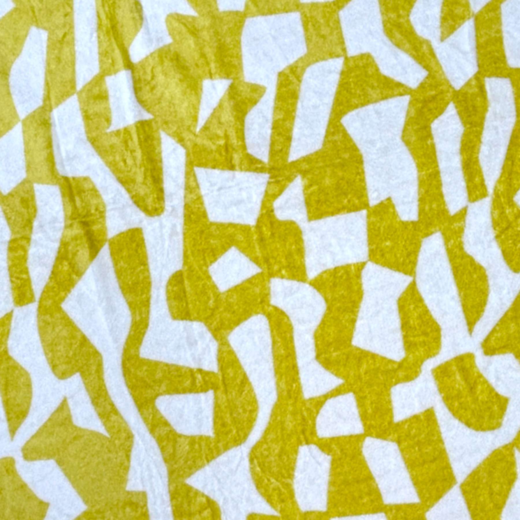 Crosby St. Yellow Abstract Micro Plush Throw Blanket, 50x60