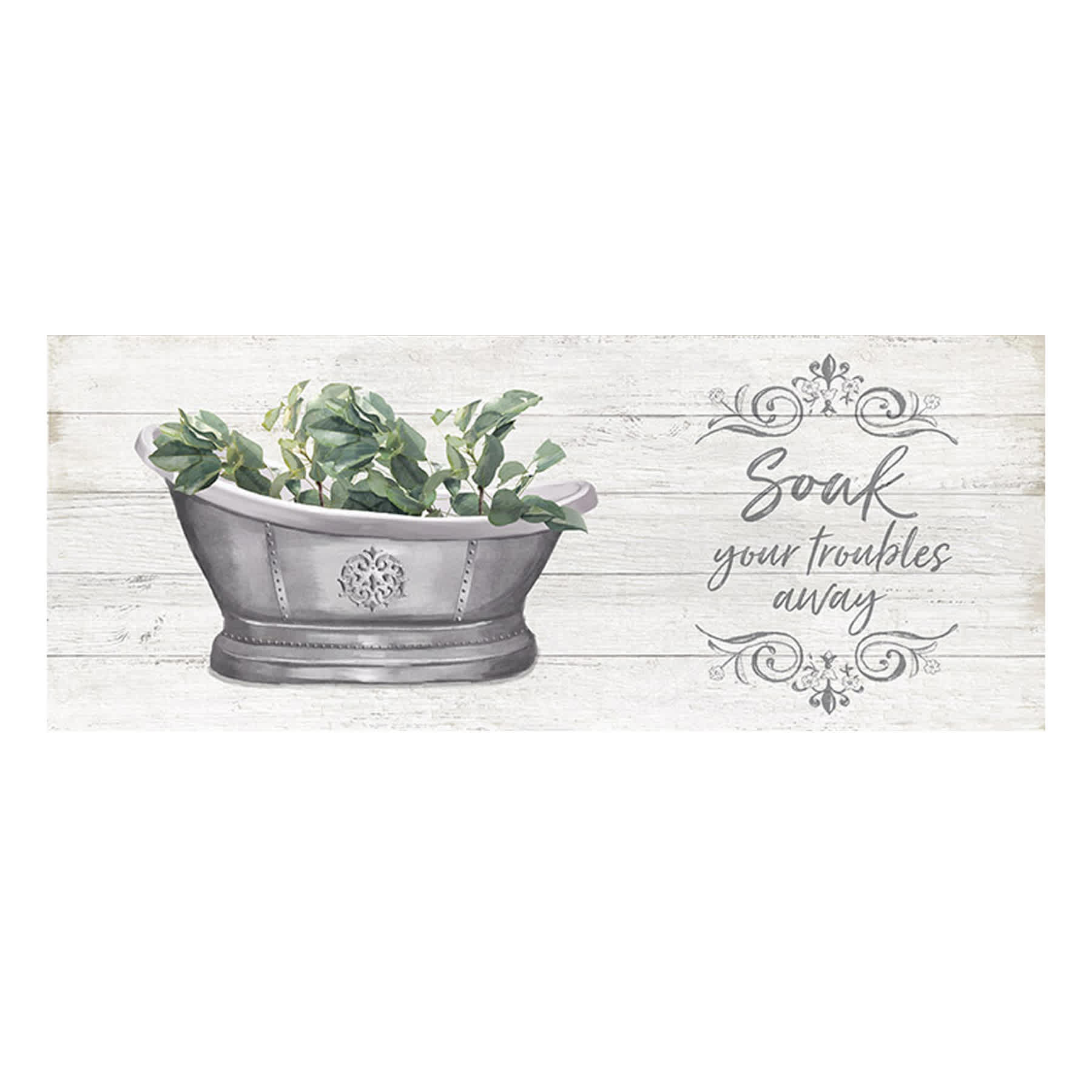 Soak Your Troubles Away Canvas Wall Art, 20x8