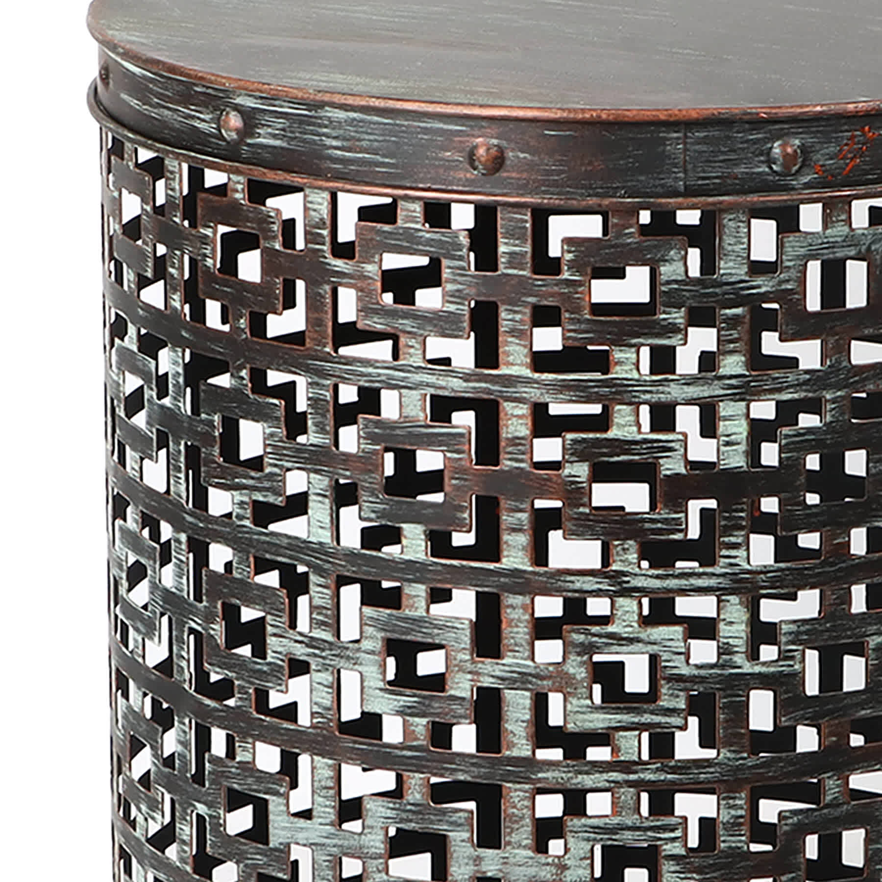 Found & Fable Punched Metal Plant Stand, Large