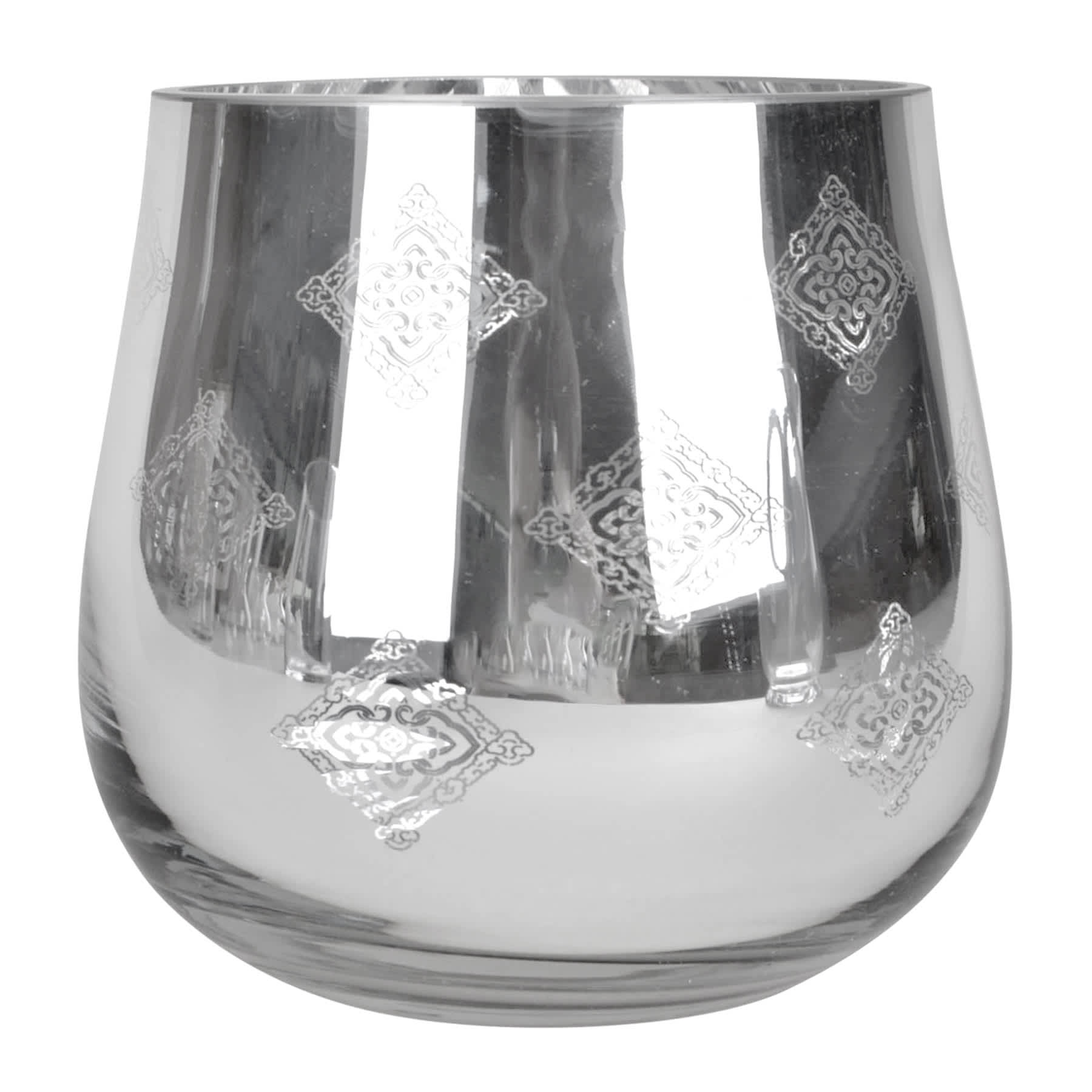 Found & Fable Silver Mercury Glass Votive Candle Holder, 5"