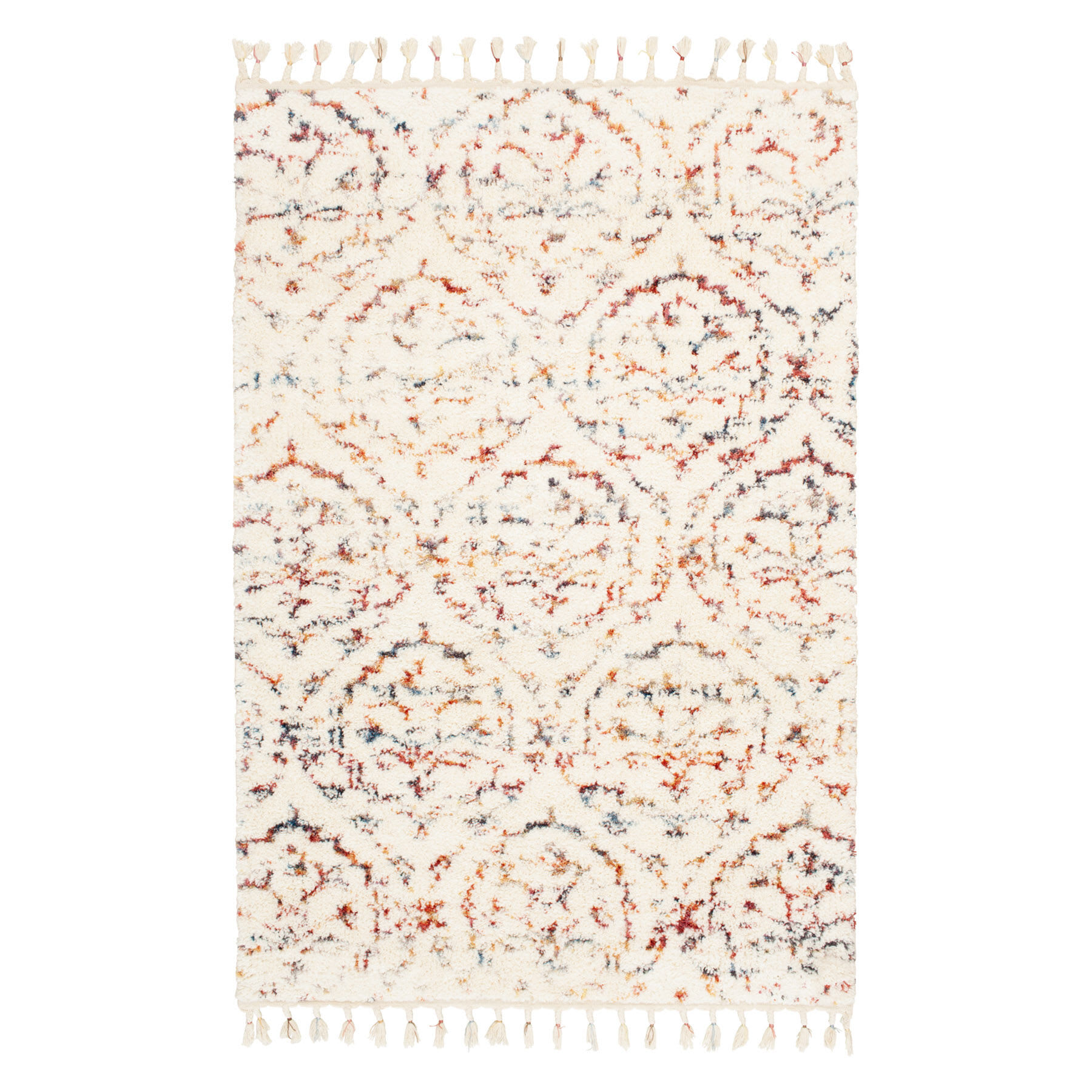 (C169) Found & Fable Ogon Medallion Woven Fringe Shag Area Rug, 5x7
