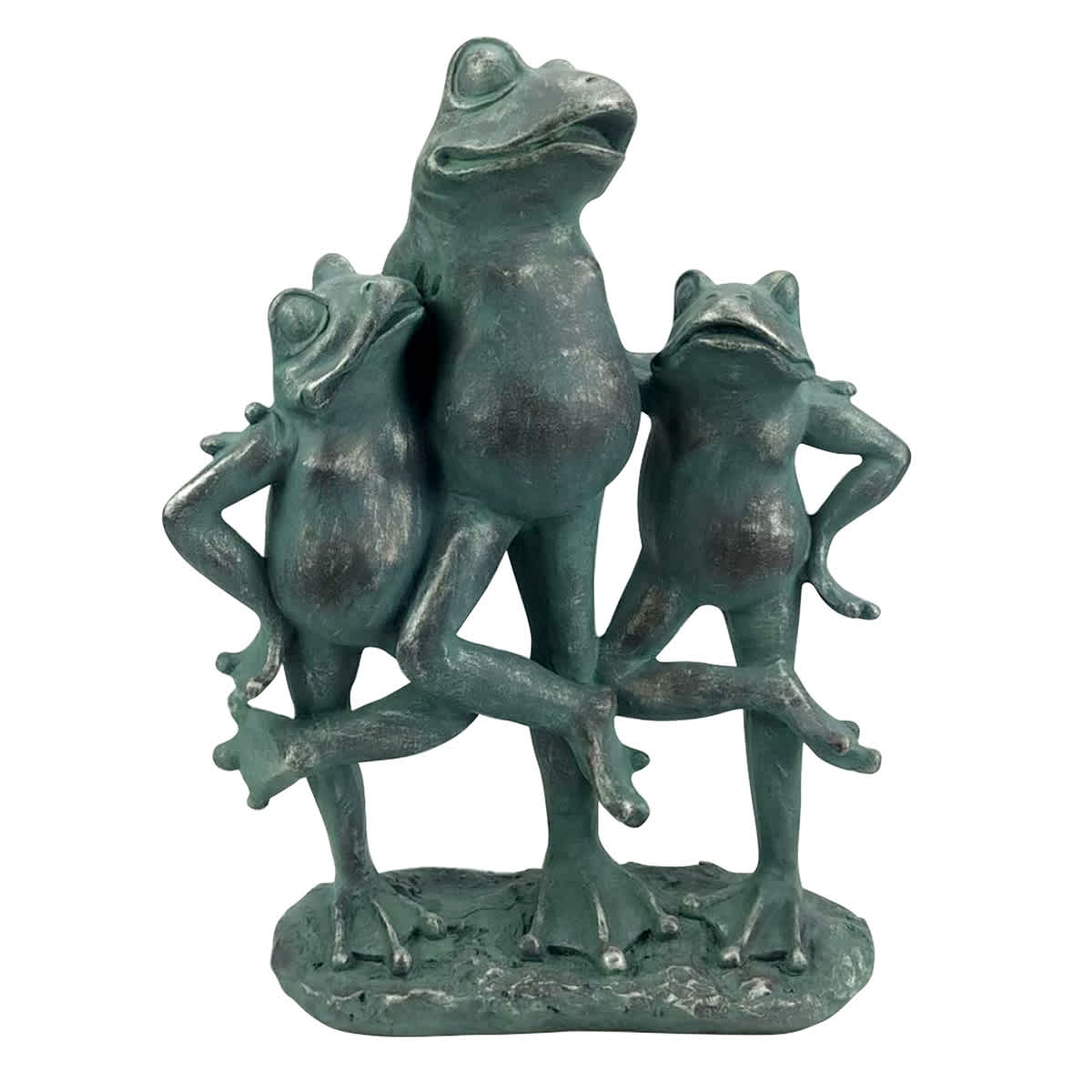 Honeybloom Standing Frogs Outdoor Garden Statue, 9.6"