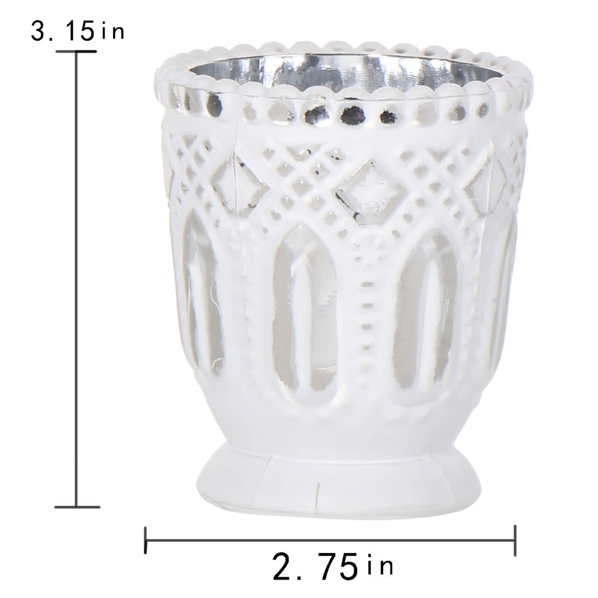 White Wash Votive Candle Holder, 3"