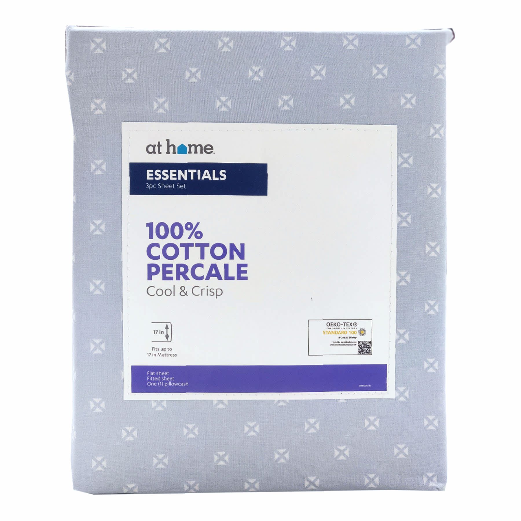 3-Piece Dobby Blue 200 Thread Count Essentials Sheet Set, Twin