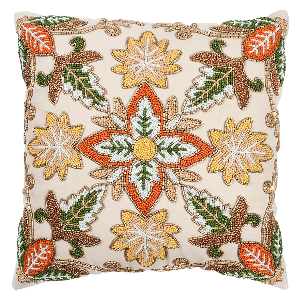 Beaded Harvest Throw Pillow