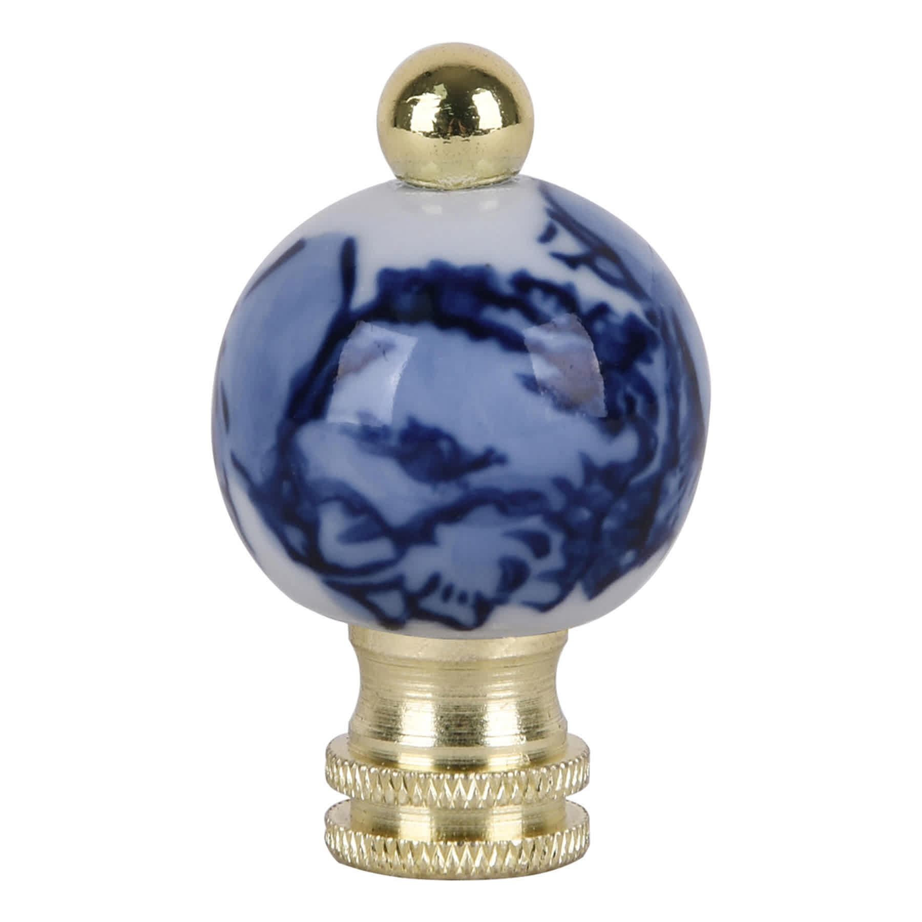 Ceramic Chinoiserie Orb Finial, 2.5"