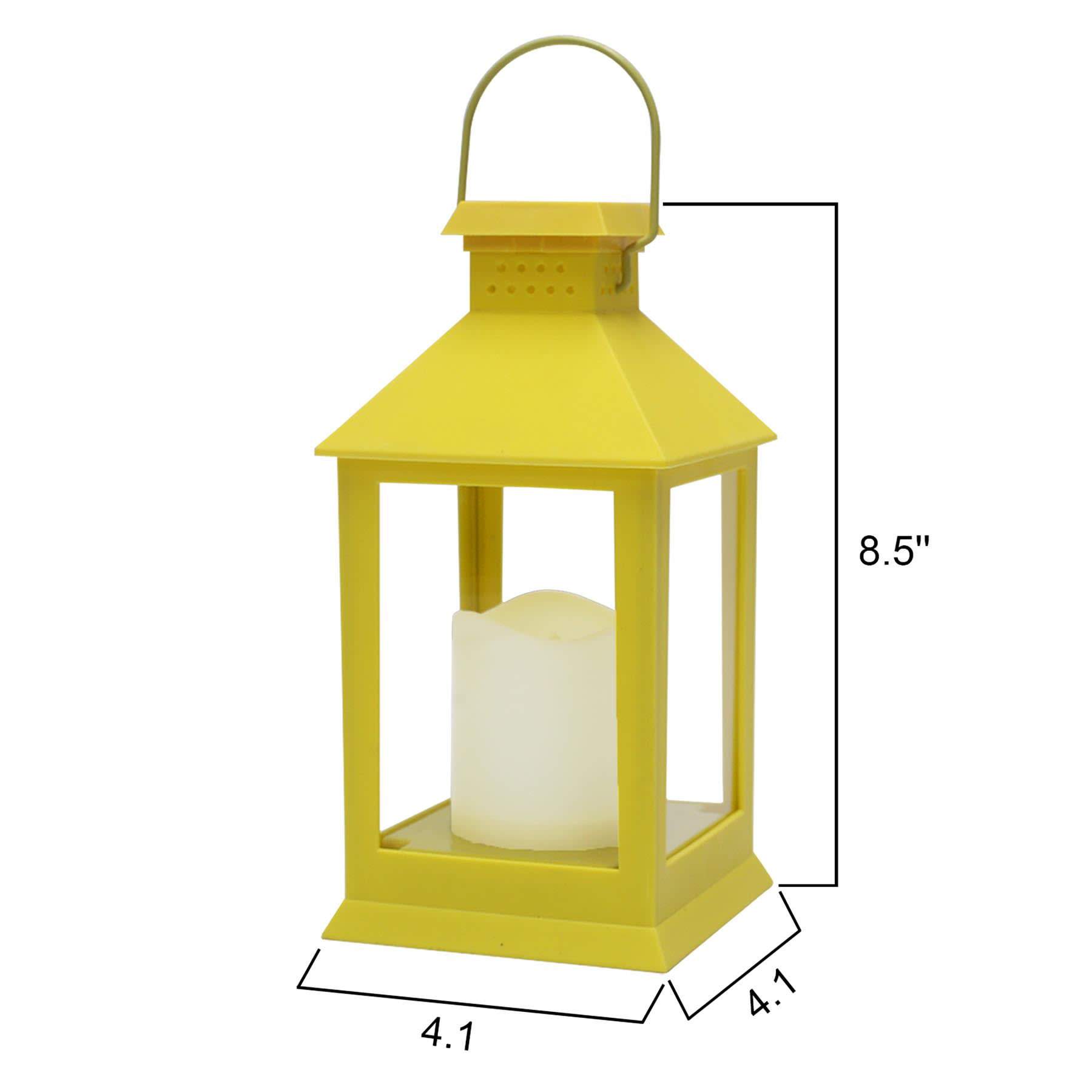 Yellow Outdoor Solar Lantern, 9"