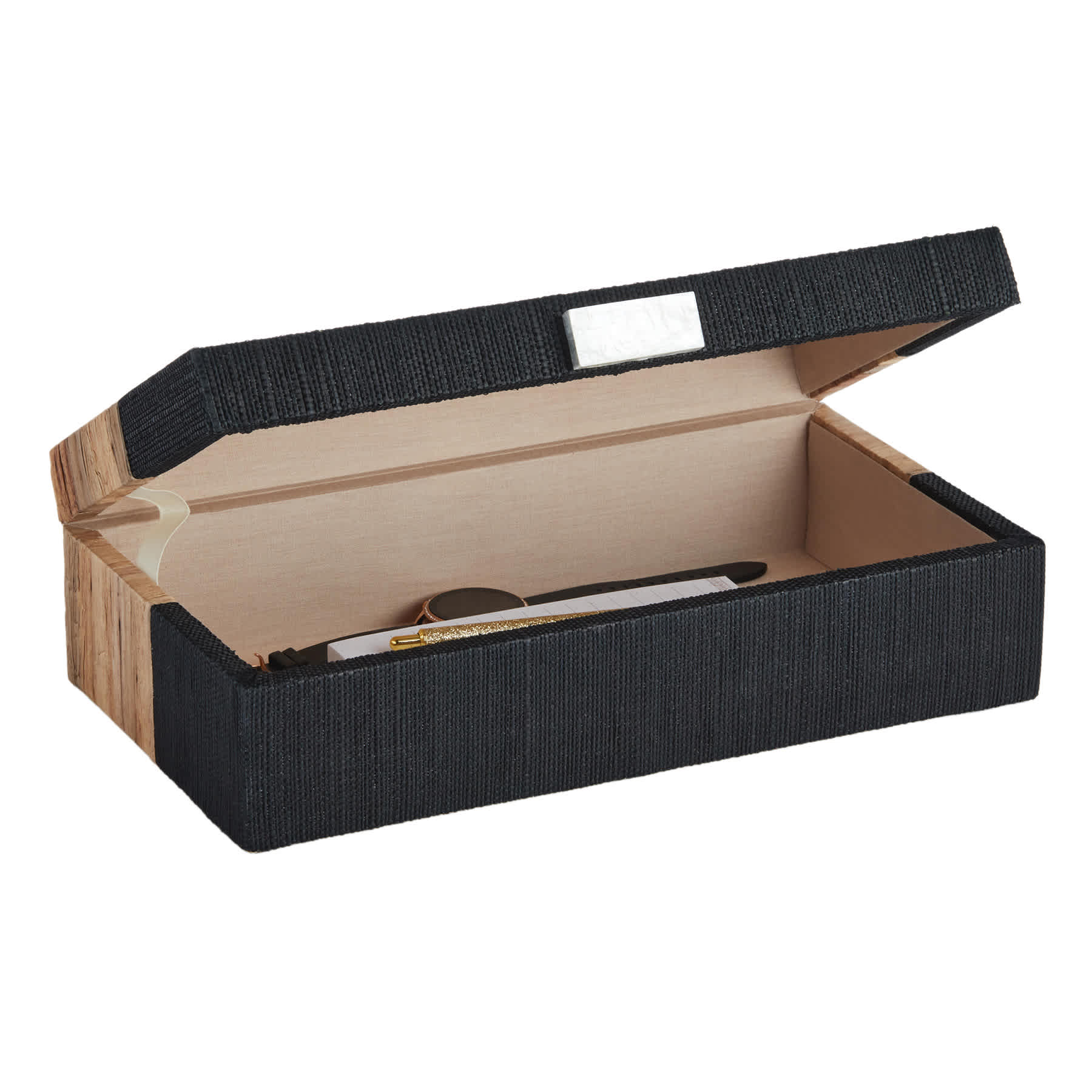 Crosby St. Black Water Hyacinth Decorative Box, 13x4