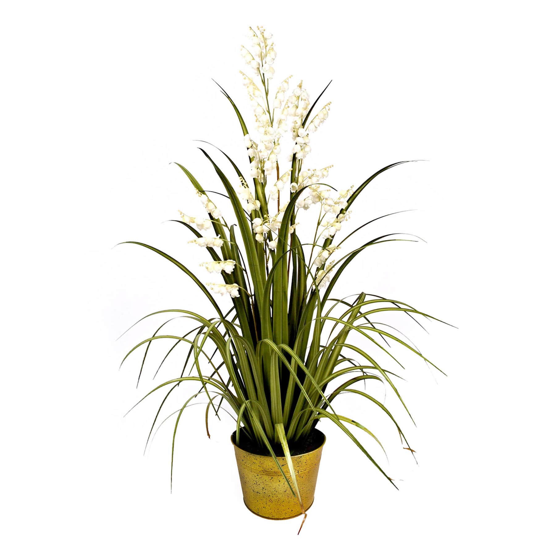 Bellflower Grass Bundle with Metal Planter, 42"