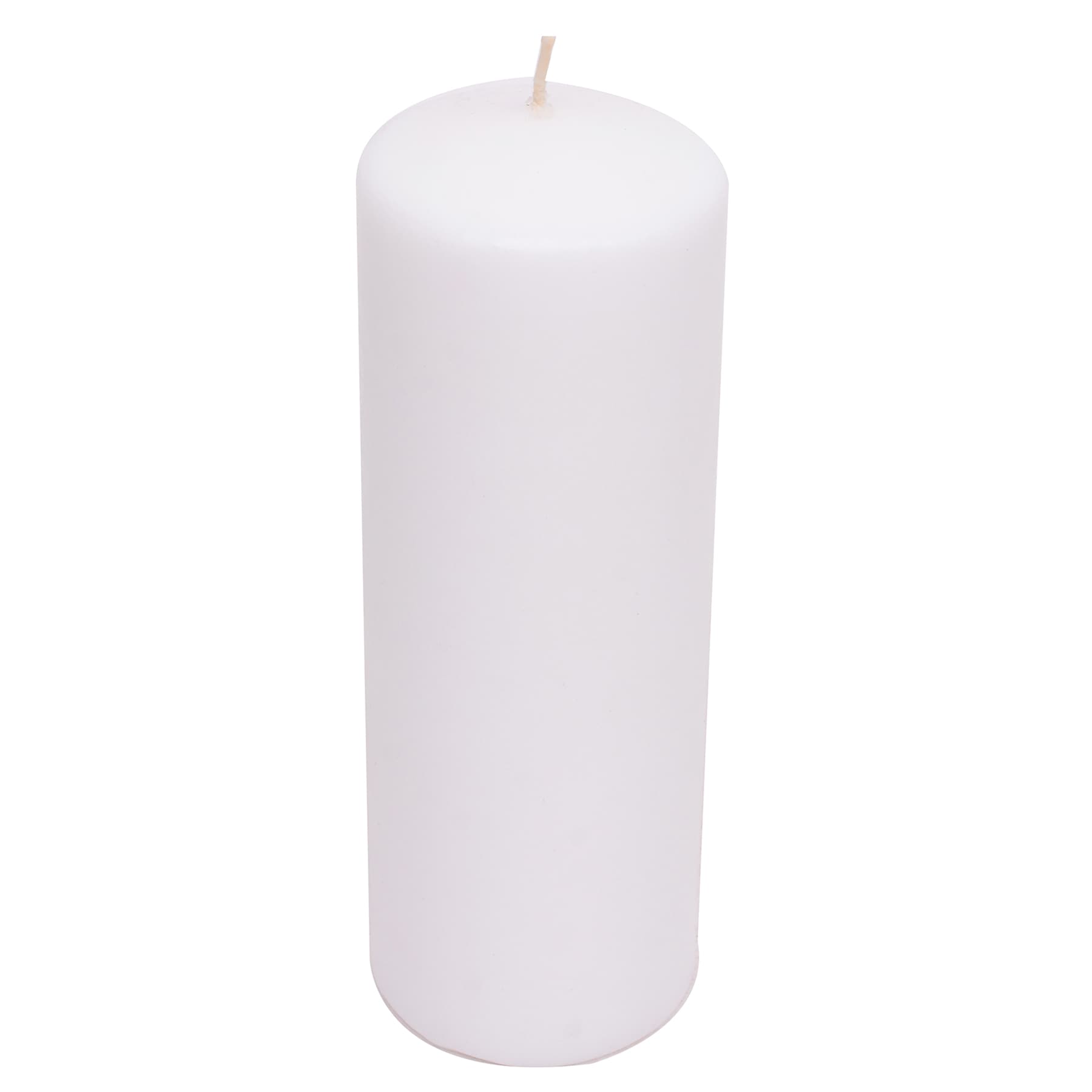 White Unscented Overdip Pillar Candle, 8"