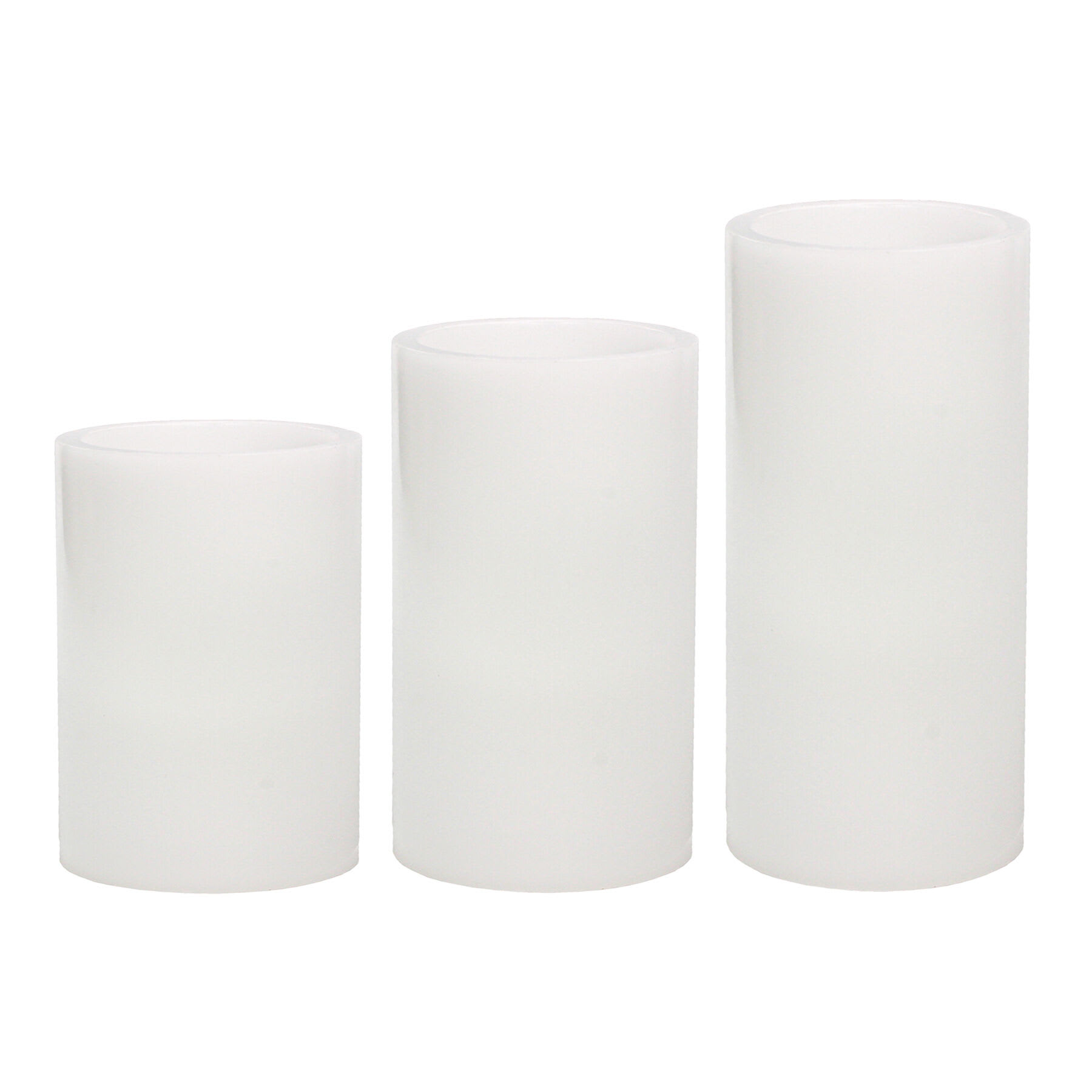 3-Pack White LED Flameless Pillar Candles
