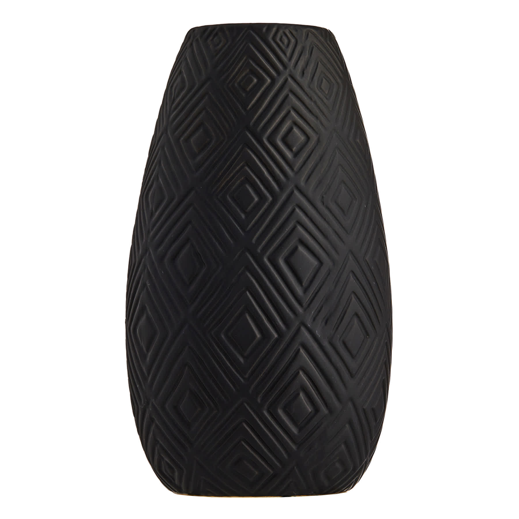 Found & Fable Eileen Black Ceramic Vase, 12"