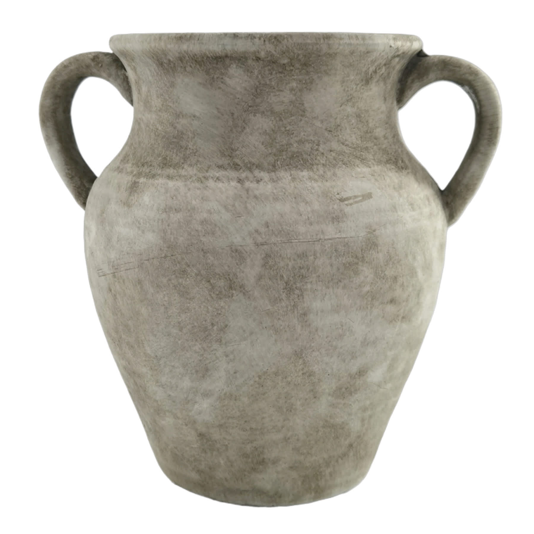 Grey Ceramic Vase with Handles, 12.5"