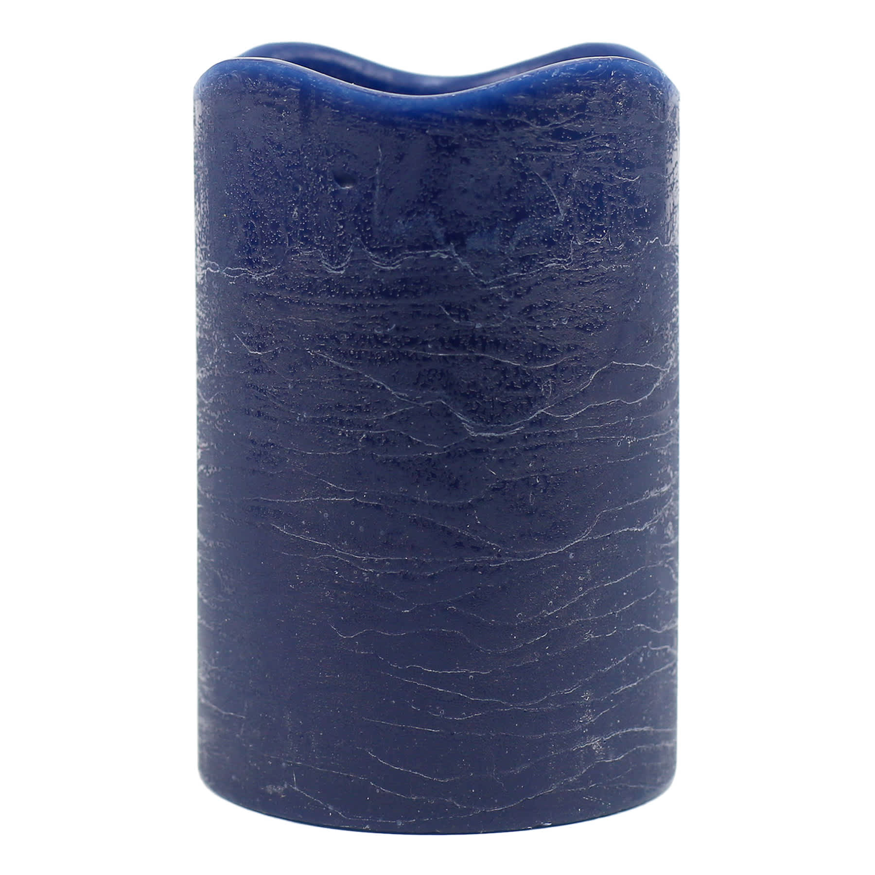 Honeybloom Dark Blue Wax LED Pillar Candle with 6 Hour Timer, 4x6