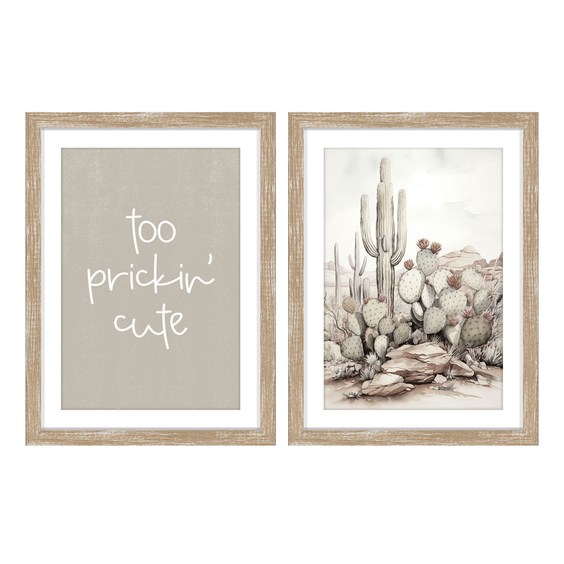 2-Pack Prickin' Cute Framed Wall Art, 12x16