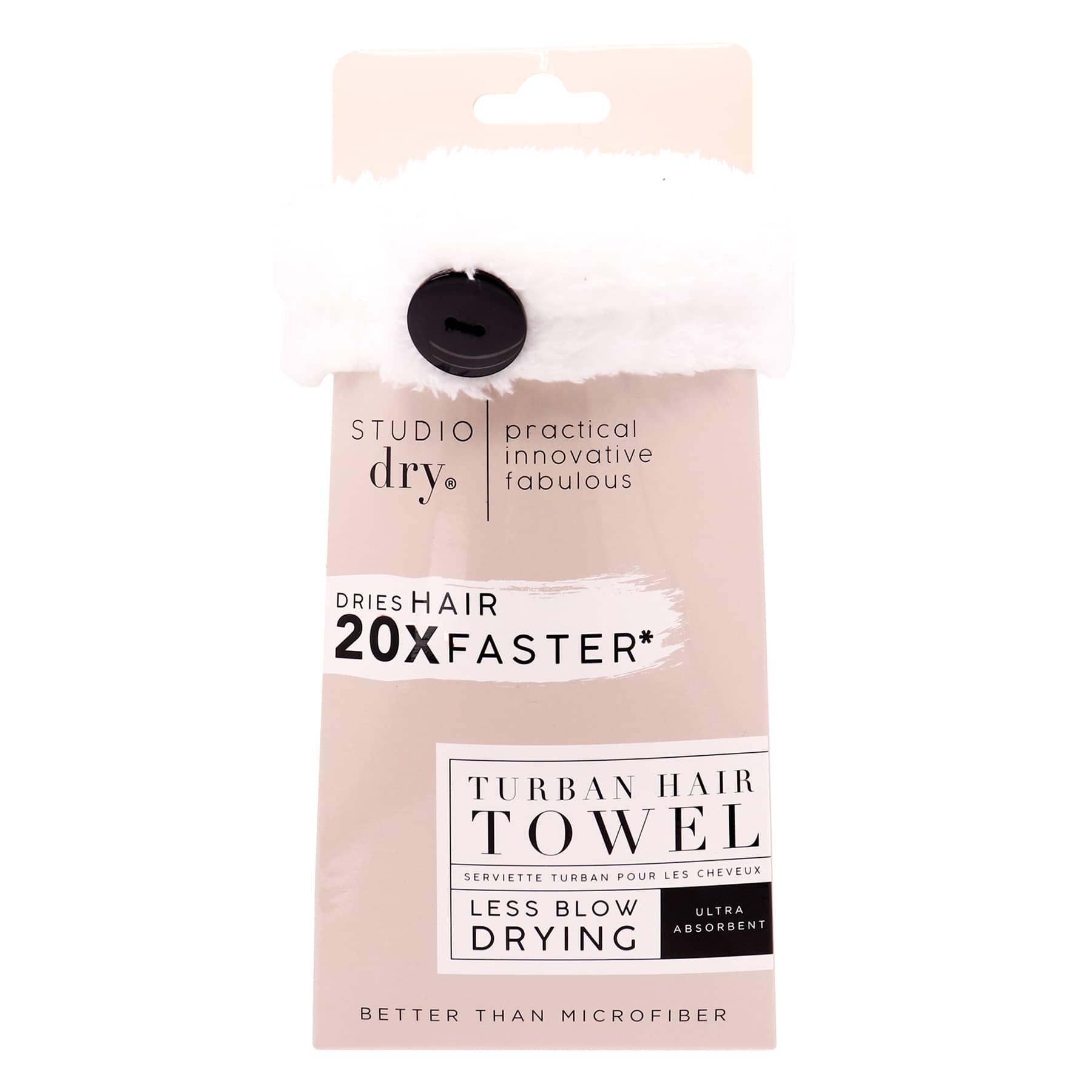 Studio Dry Plush Hair Turban White