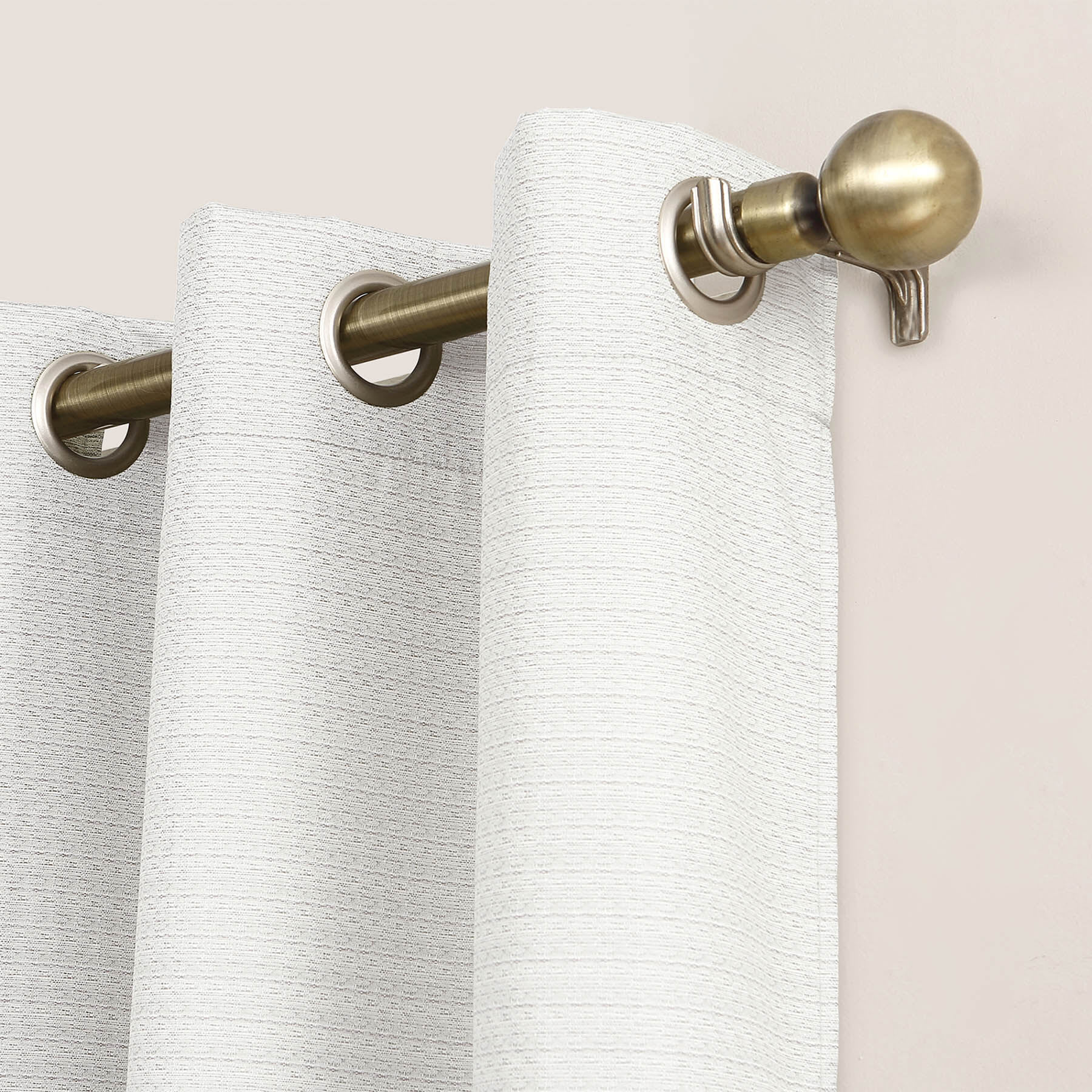 White Thermal Room Darkening Grommet Curtain Panel, 63"