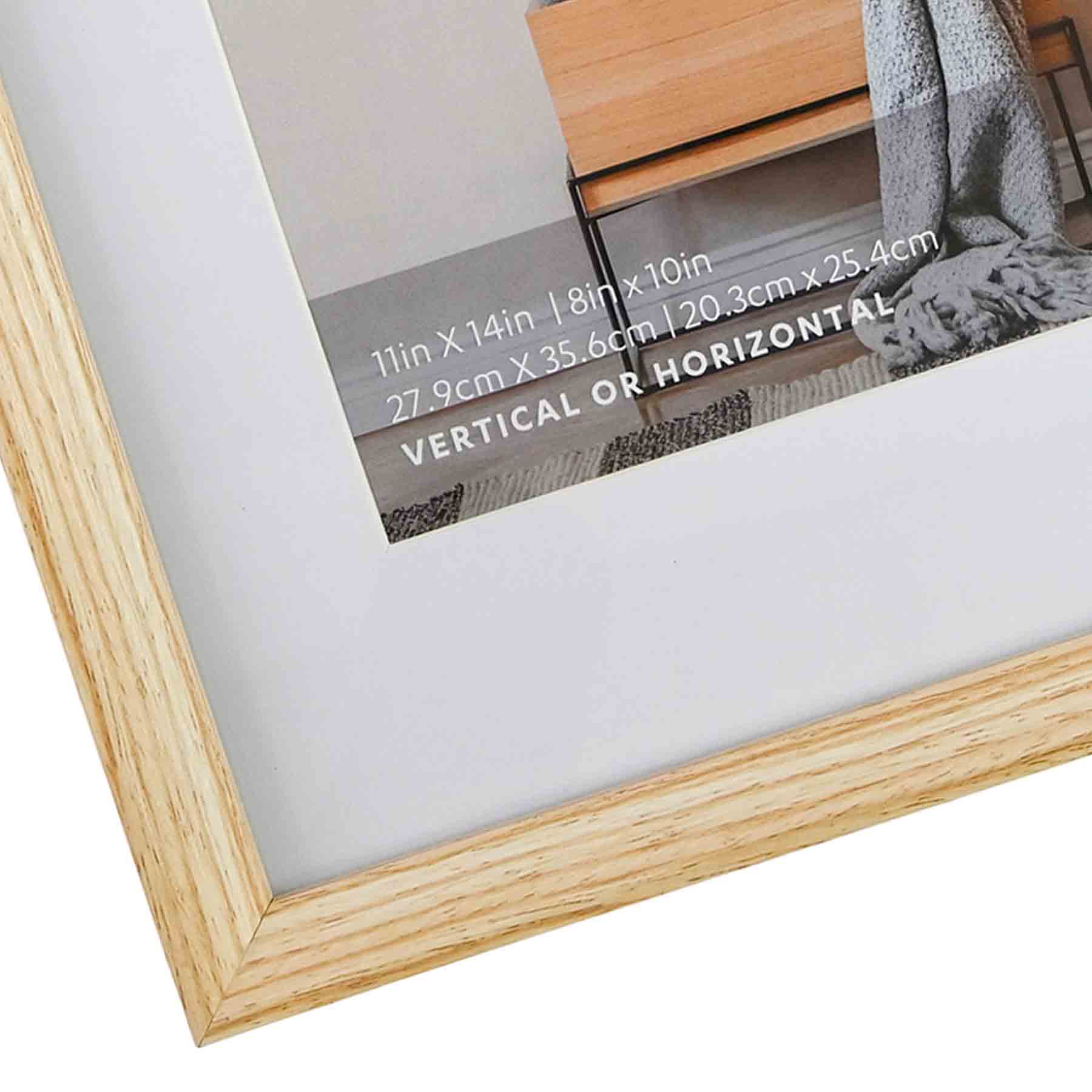 11x14 Matted to 8x10 Wall Frame, Natural