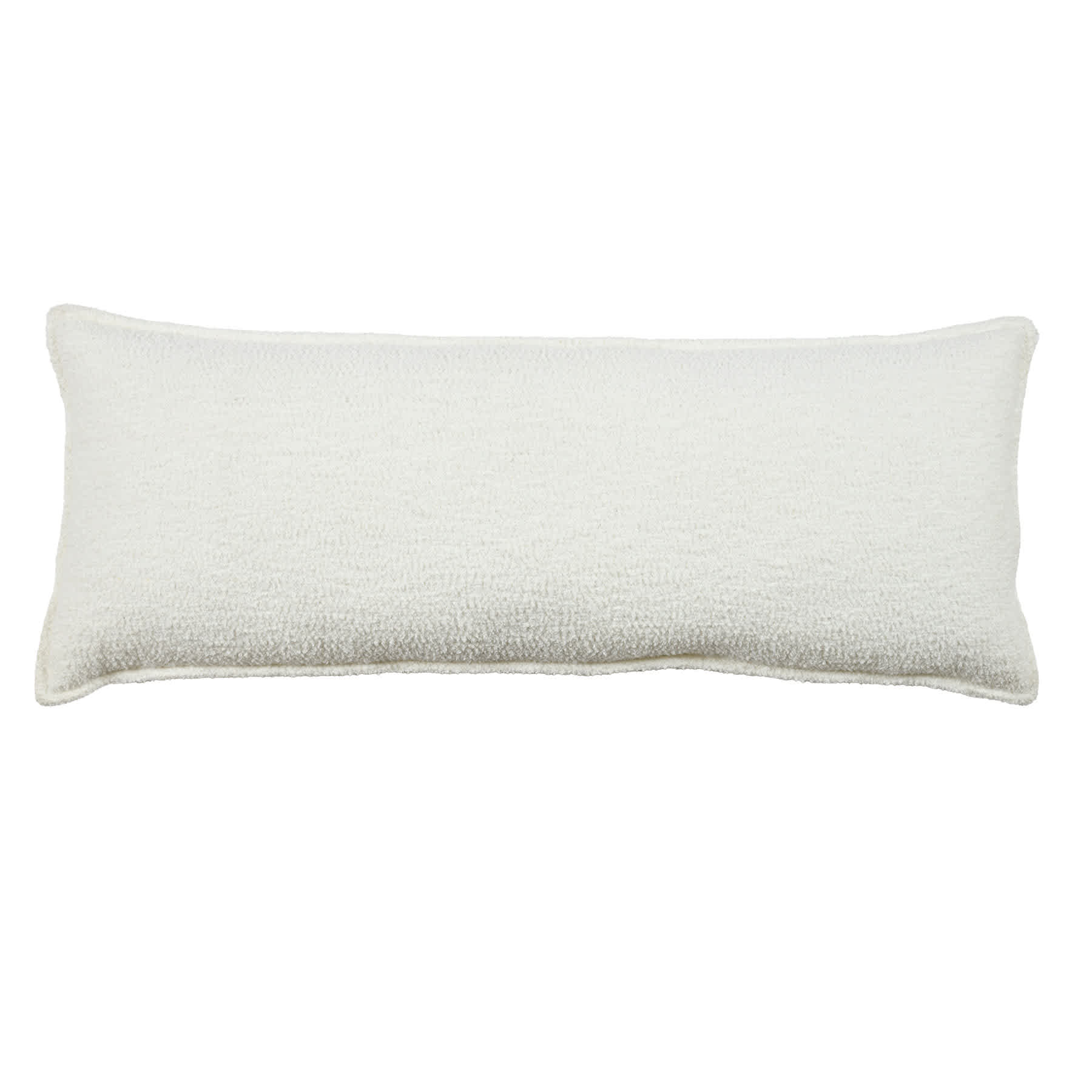 Crosby St. White Soft Textured Boucle Throw Pillow, 14x36