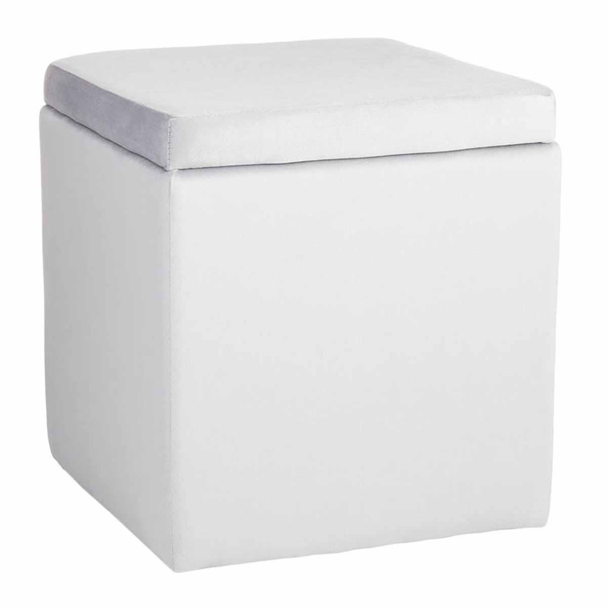 Hannah Square Storage Ottoman, Grey