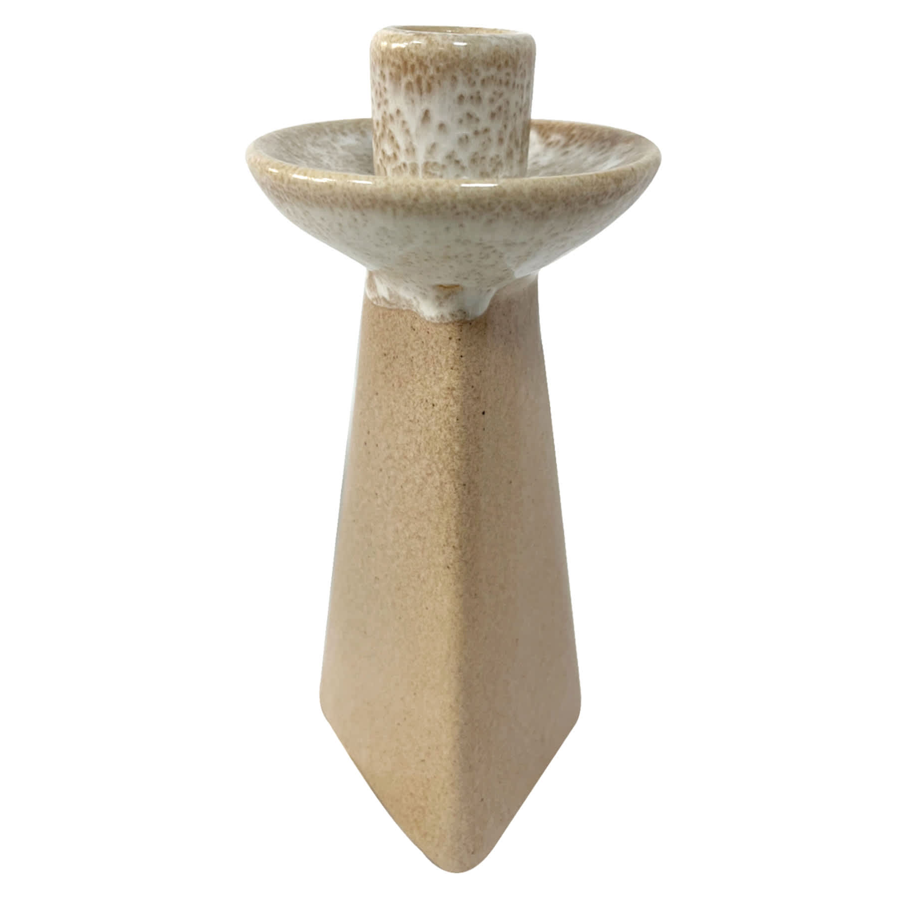 Brown Glaze Taper Candle Holder, 5.5"