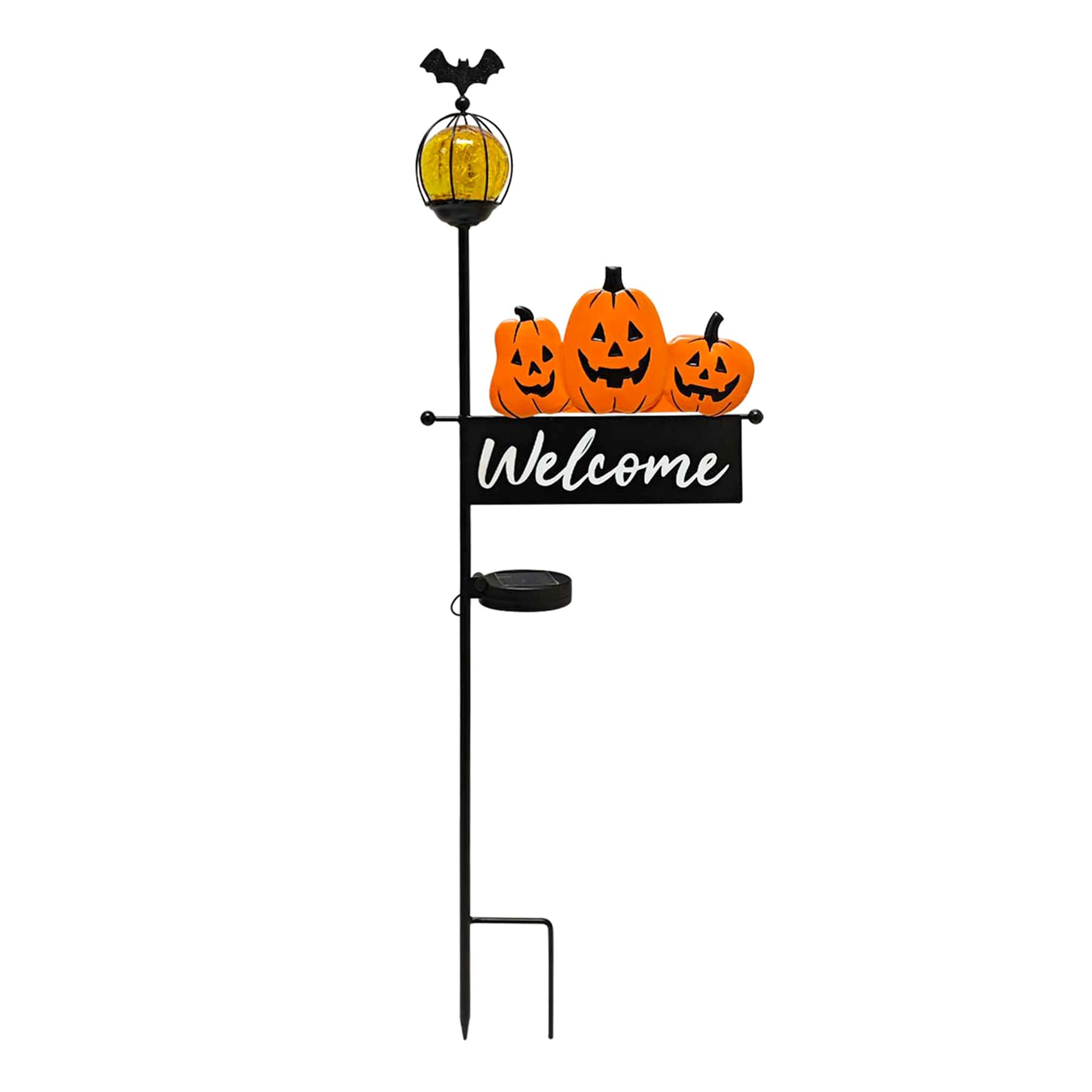 Happy Haunting Solar Lit Welcome Yardstake, 35"