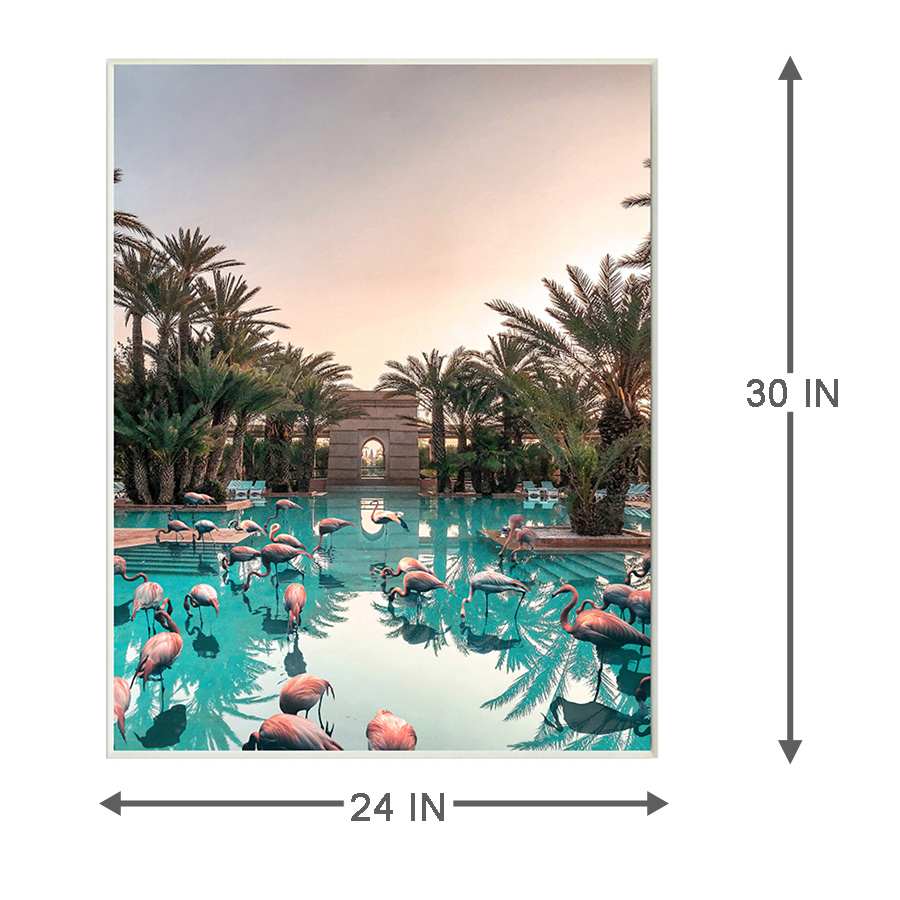 Providence Framed Flamingos Pool Canvas Wall Art, 24x30