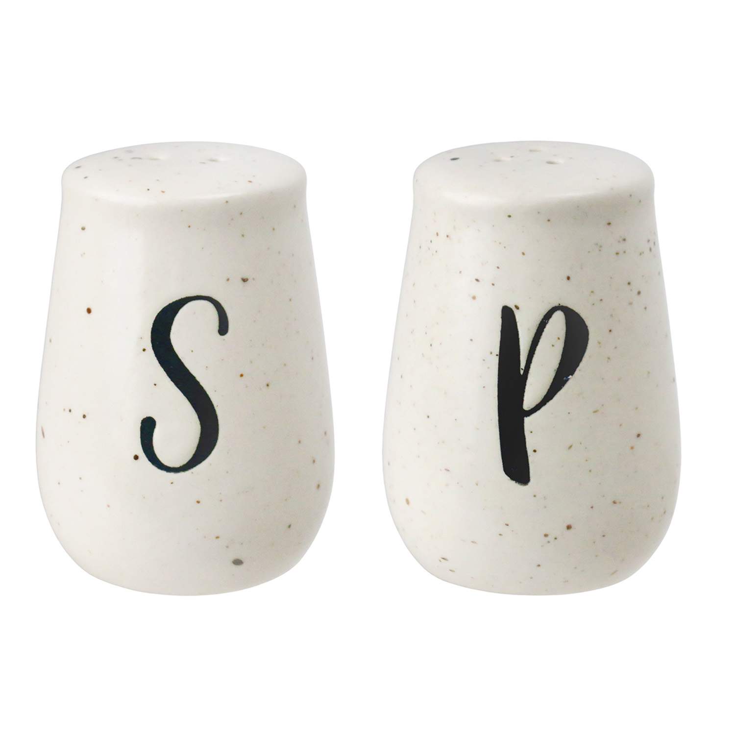 Honeybloom Farmhouse Speckled Stoneware Salt & Pepper Shaker Set