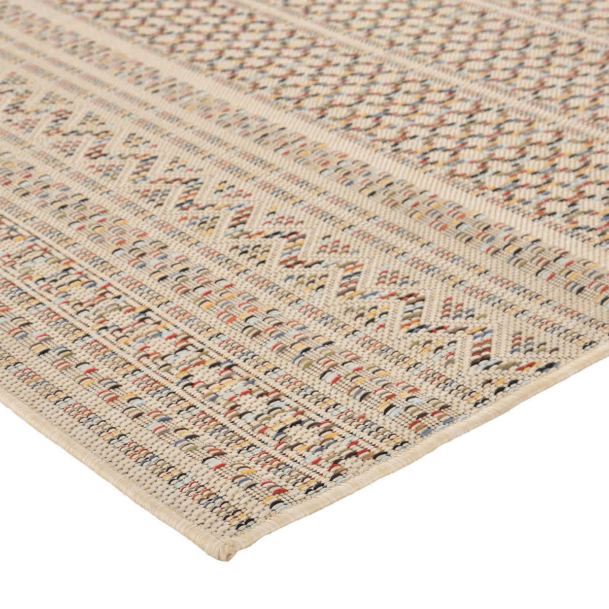 (E524) Rainbow Tribal Outdoor Area Rug, 5x7