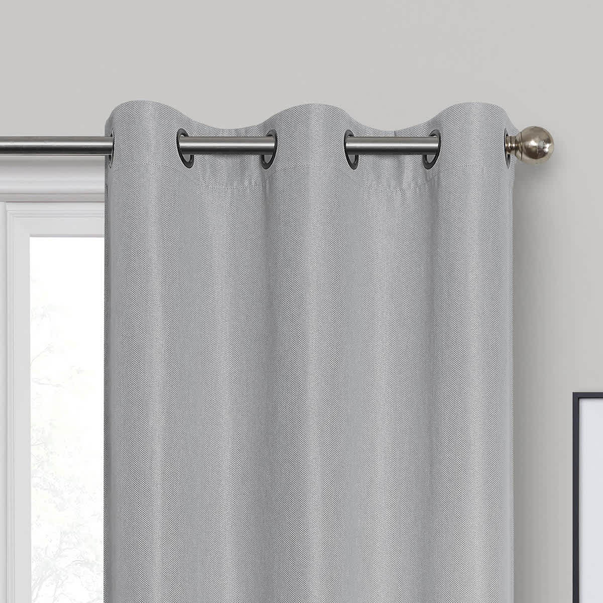 Rockwell Silver Blackout Grommet Curtain Panel, 84"