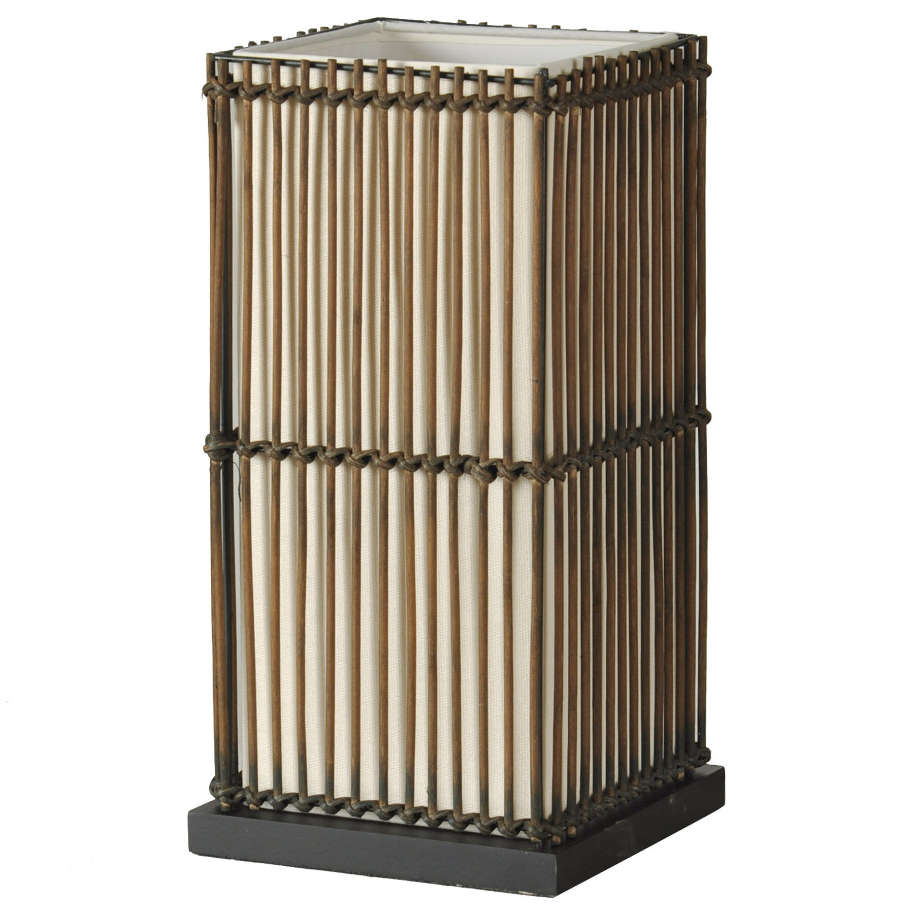 Brown Rattan Uplight, 14"