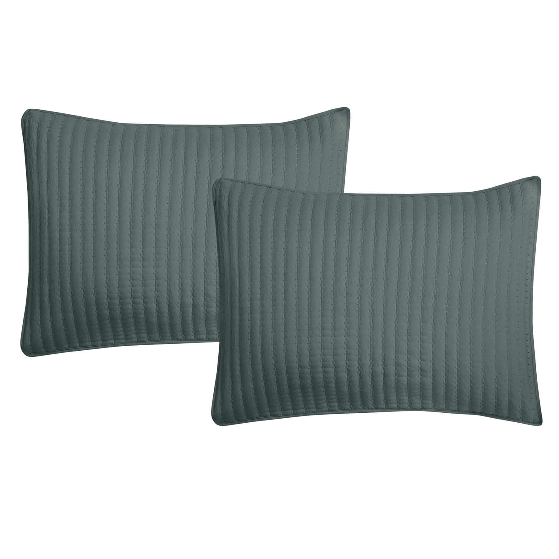 Honeybloom 3-Piece Blue Washed Microfiber Quilt Set, Full/Queen