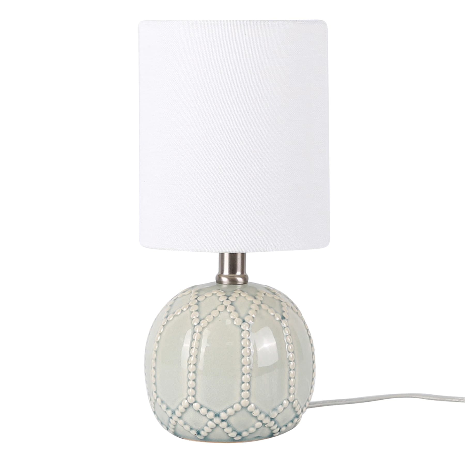 Light Blue Ceramic Mini Table Lamp with Shade, 13"
