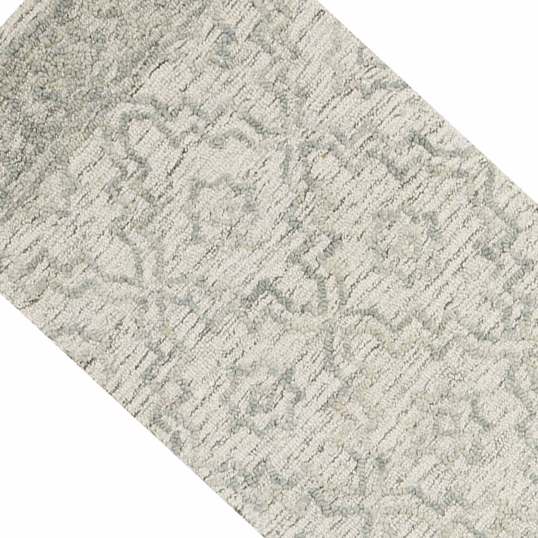 (A512) Providence Esmond Silver & Grey Floral Design Runner, 2x7
