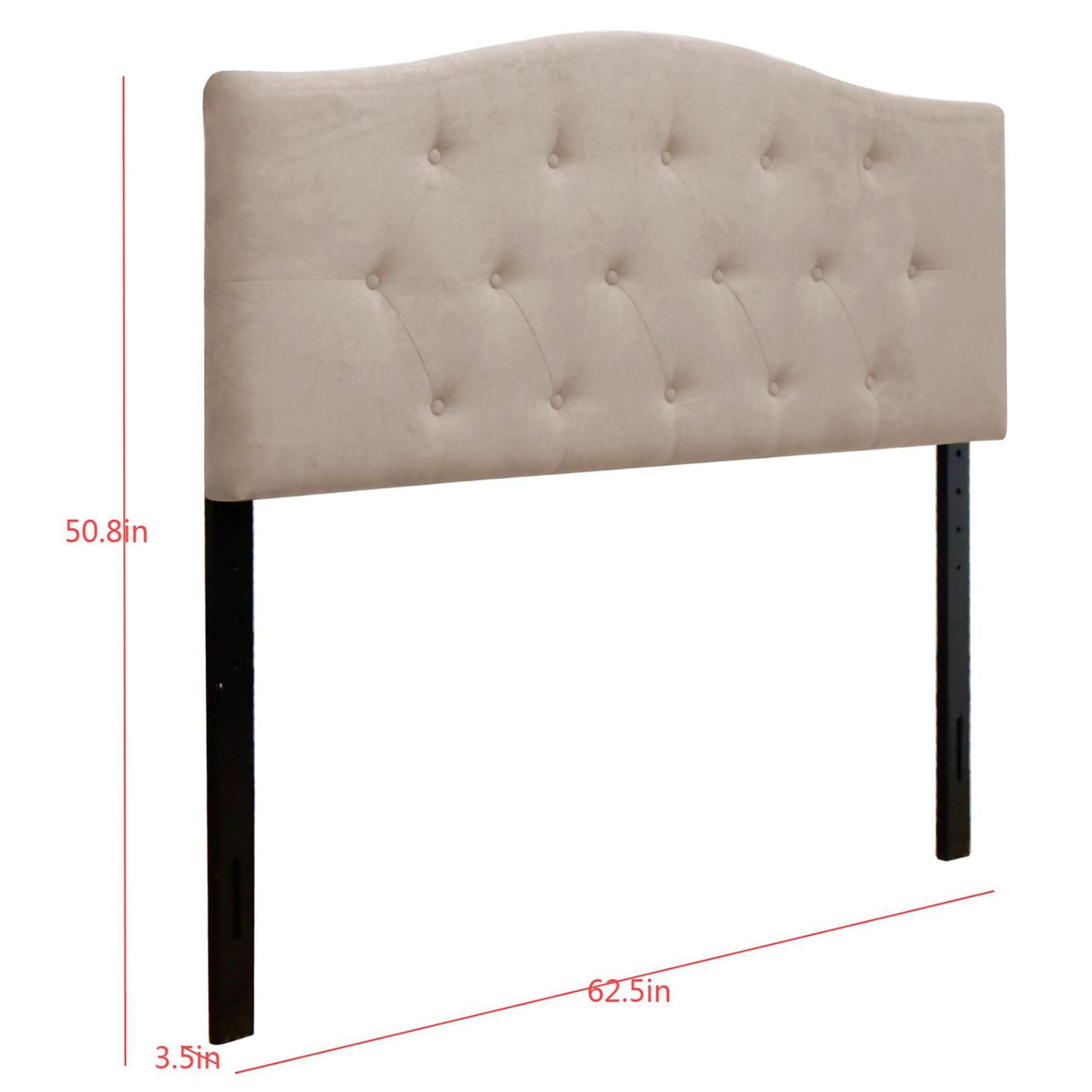 Honeybloom Kane Beige Tufted Queen Headboard