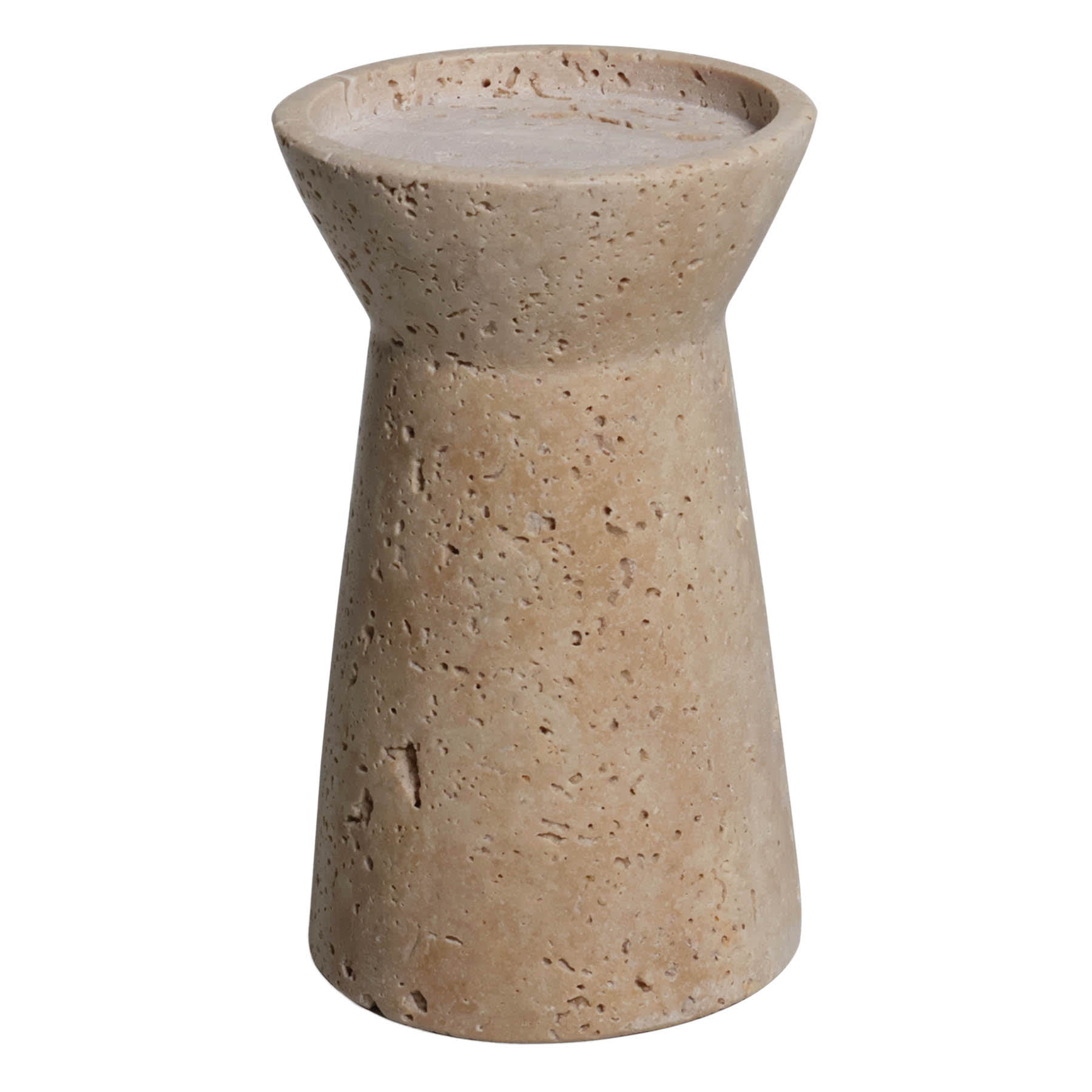 Crosby St. Travertine Candle Holder, 6"
