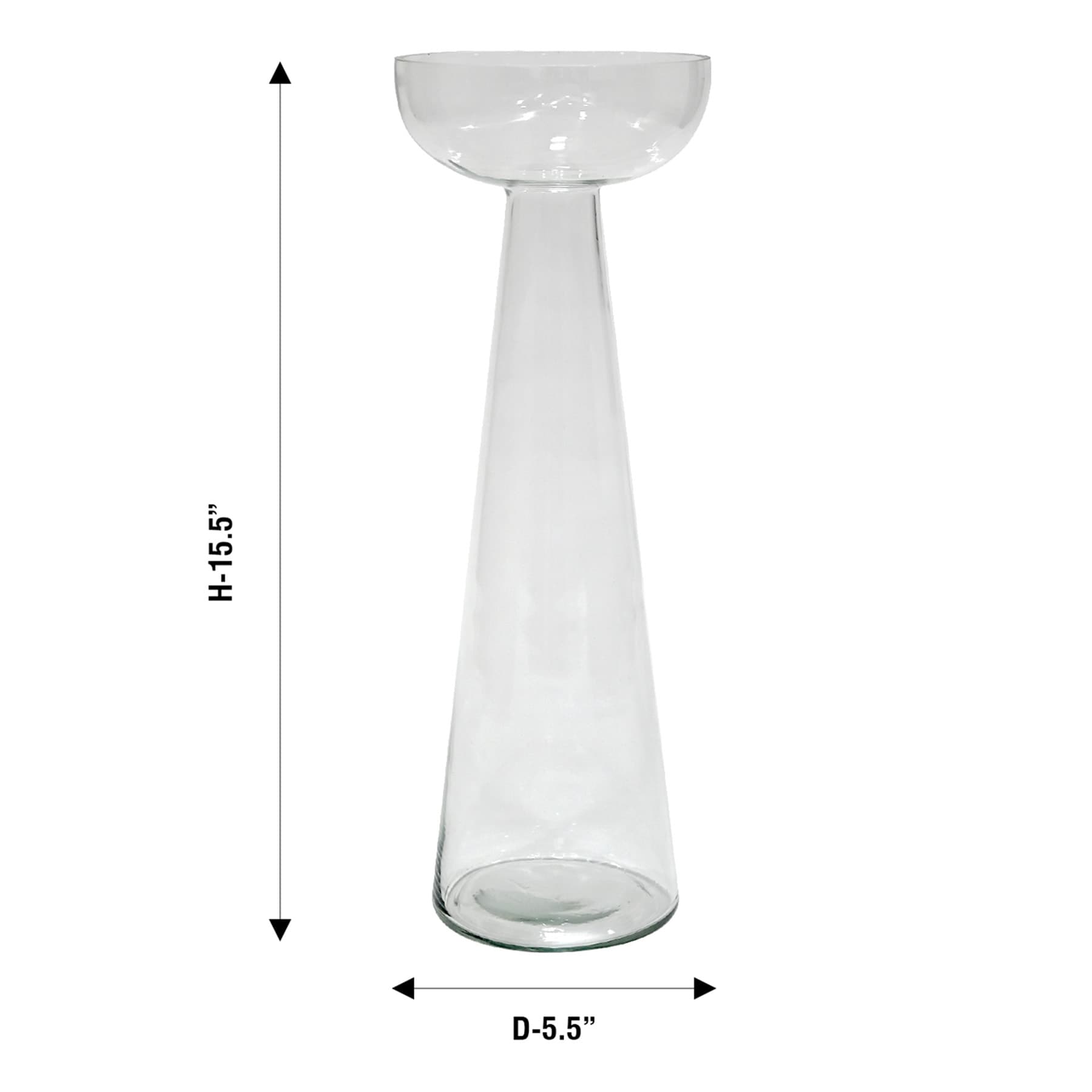 Clear Glass Bulb Vase, 15.5"