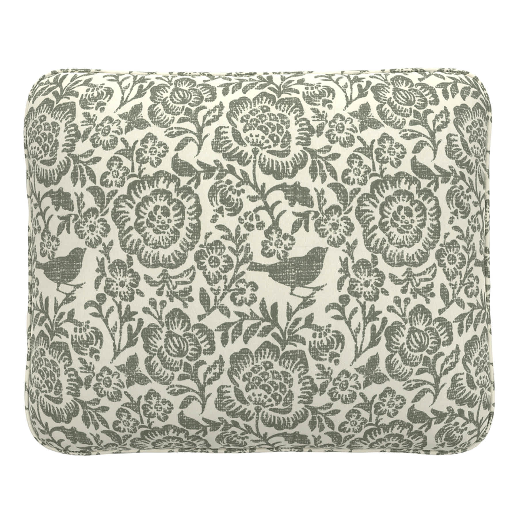 Honeybloom Endive Floral Outdoor Corded Back Cushion