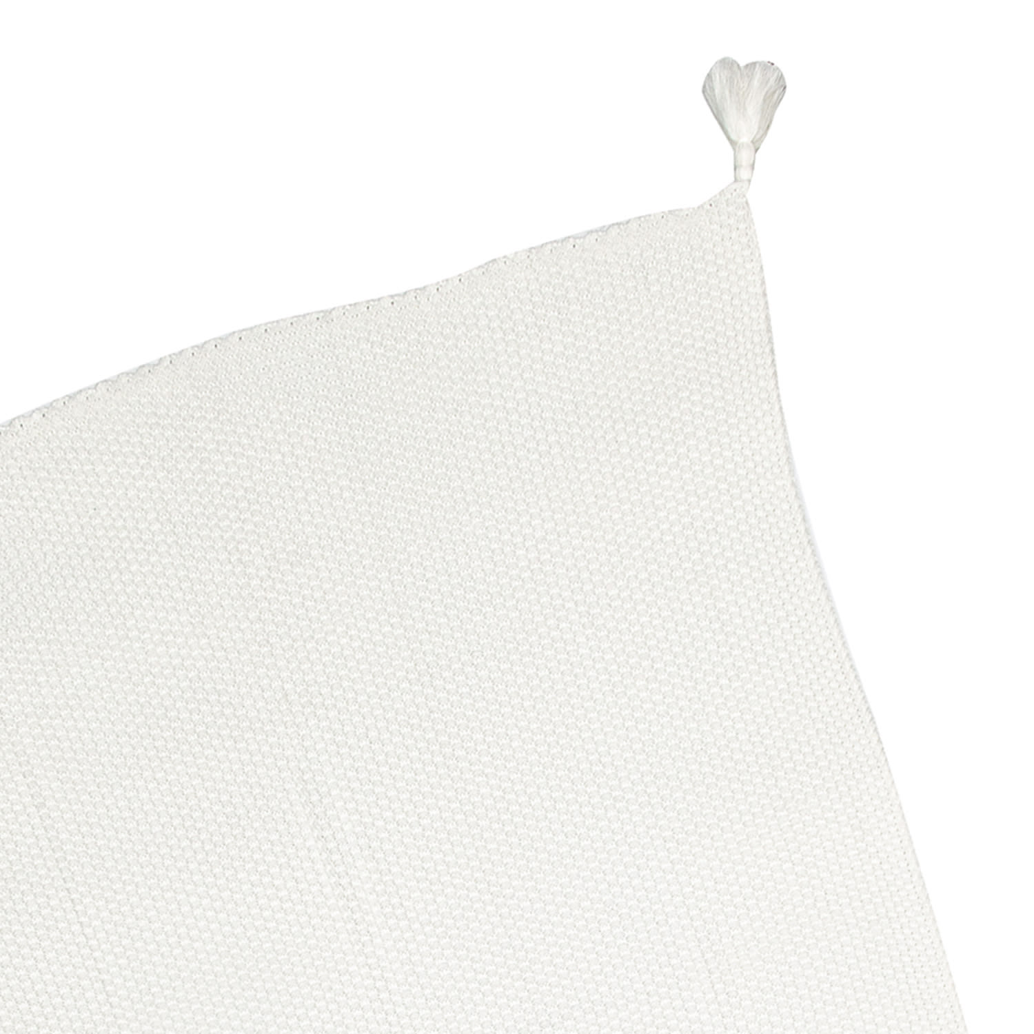 Found & Fable White Woven Throw Blanket with Tassels, 50x60