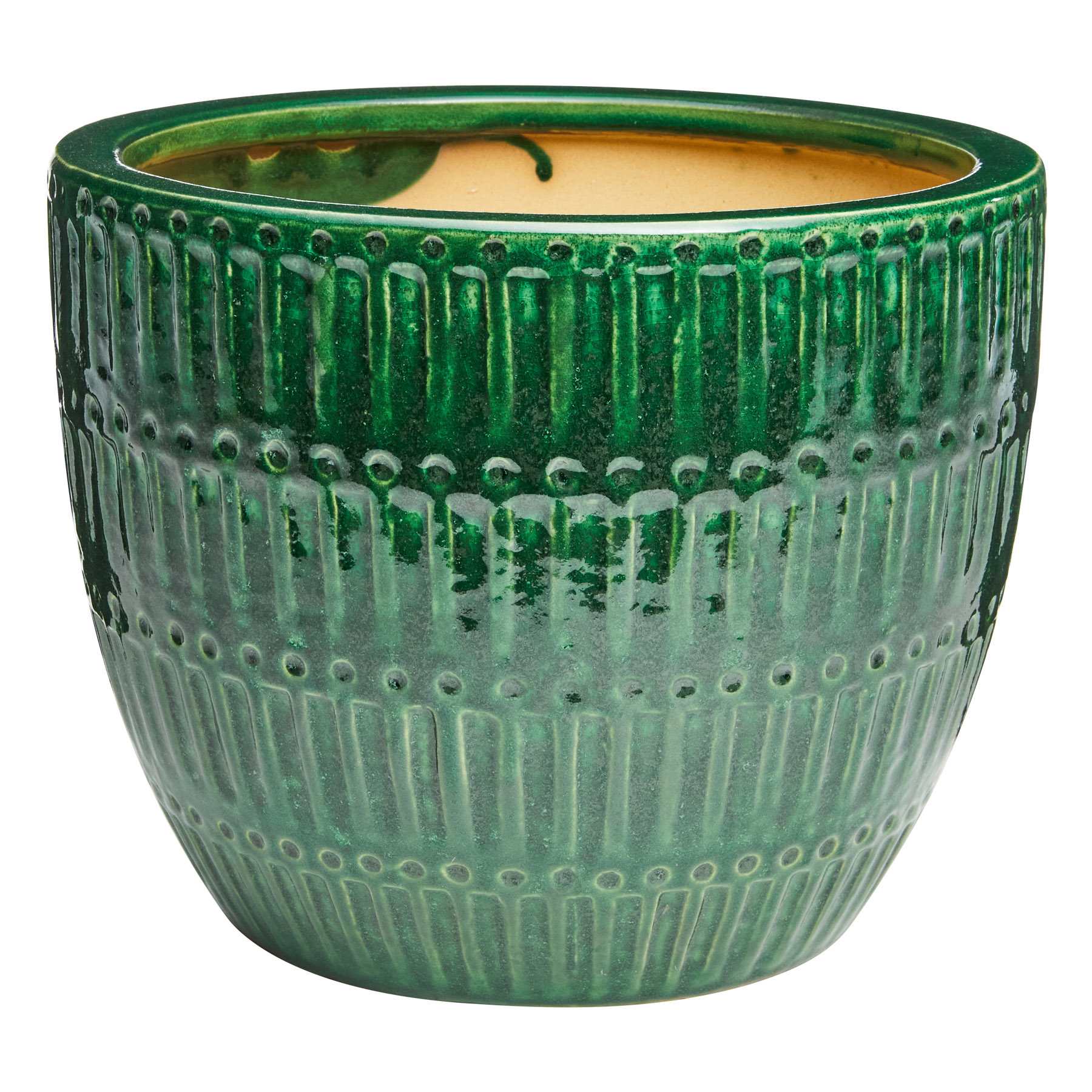 Found & Fable Indoor Green Glazed Ceramic Nico Pot, 11.4"