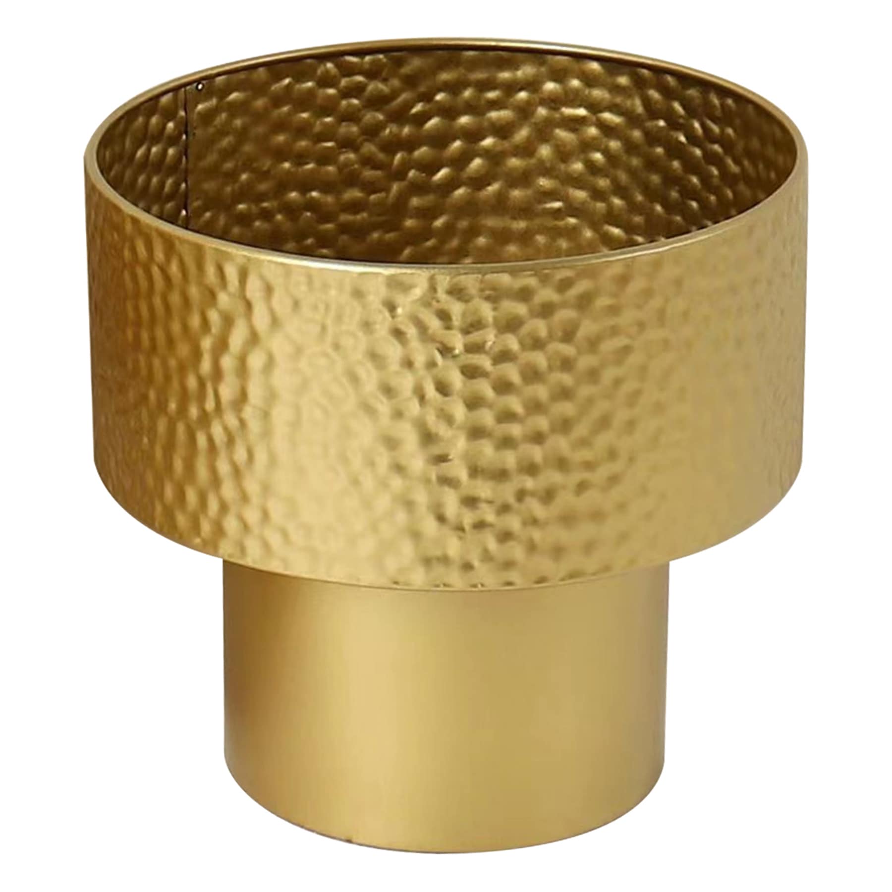 Found & Fable Brynn Gold Metal Outdoor Planter, Small