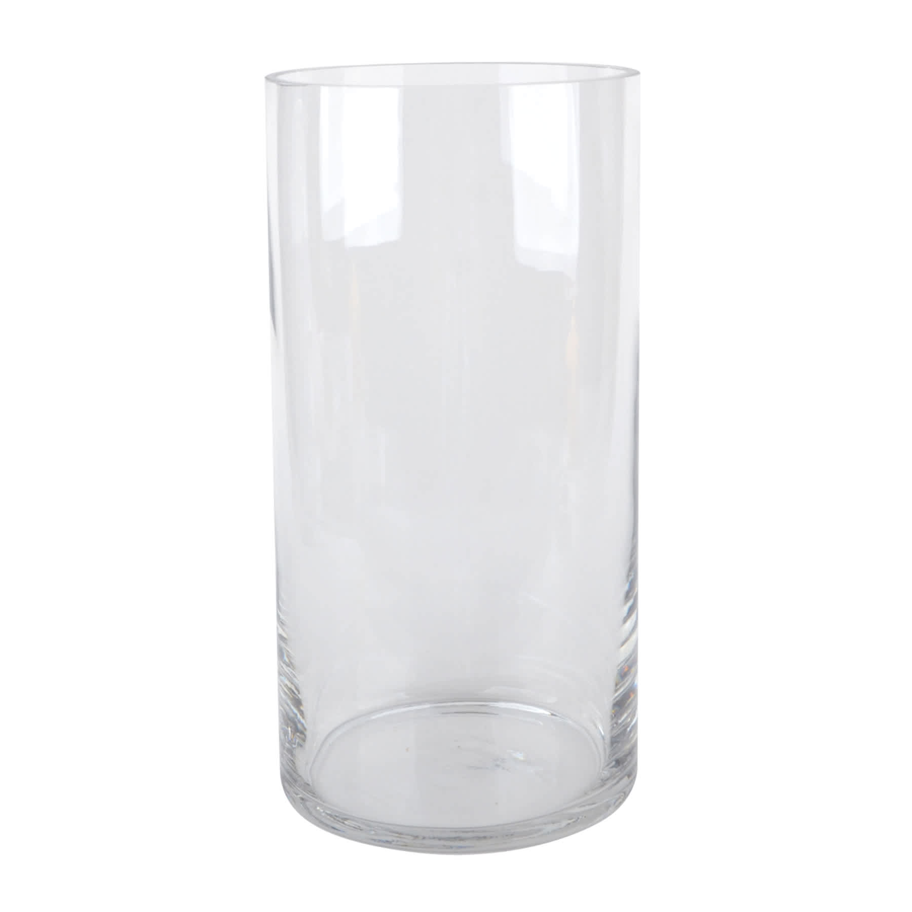 Clear Glass Cylinder Vase, 10"