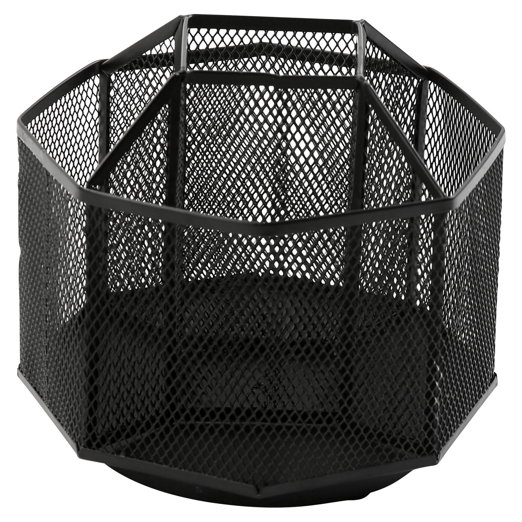 Black Metal Mesh Spin Pencil Organizer