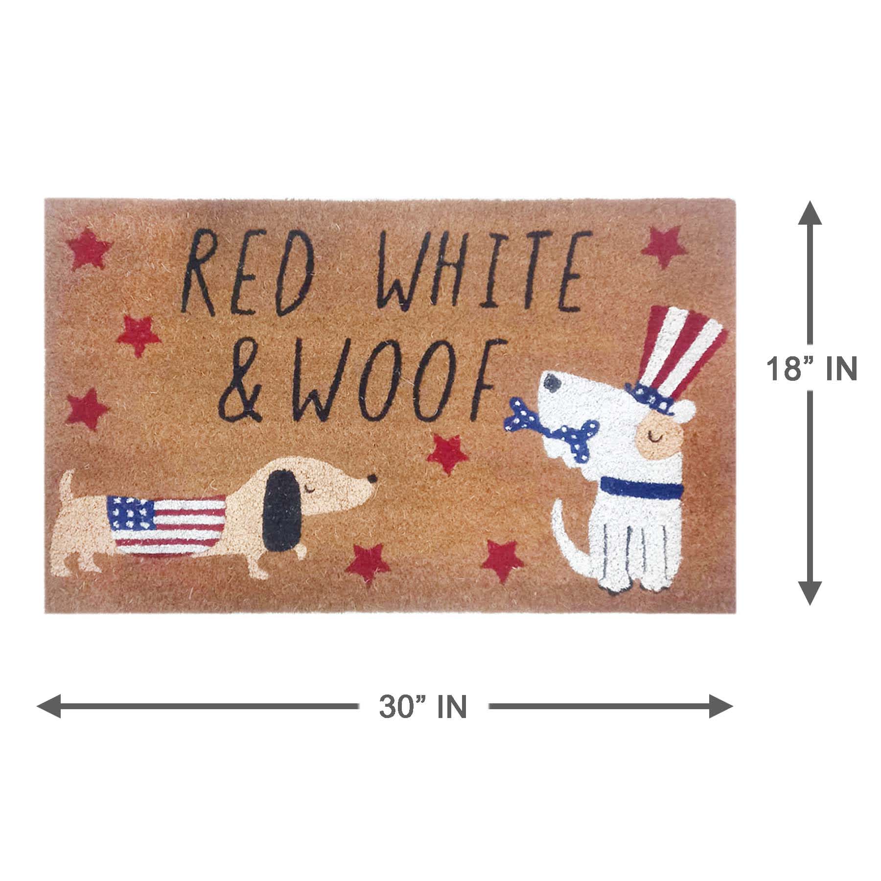 Red, White & Woof Patriotic Dogs Coir Mat, 18x30